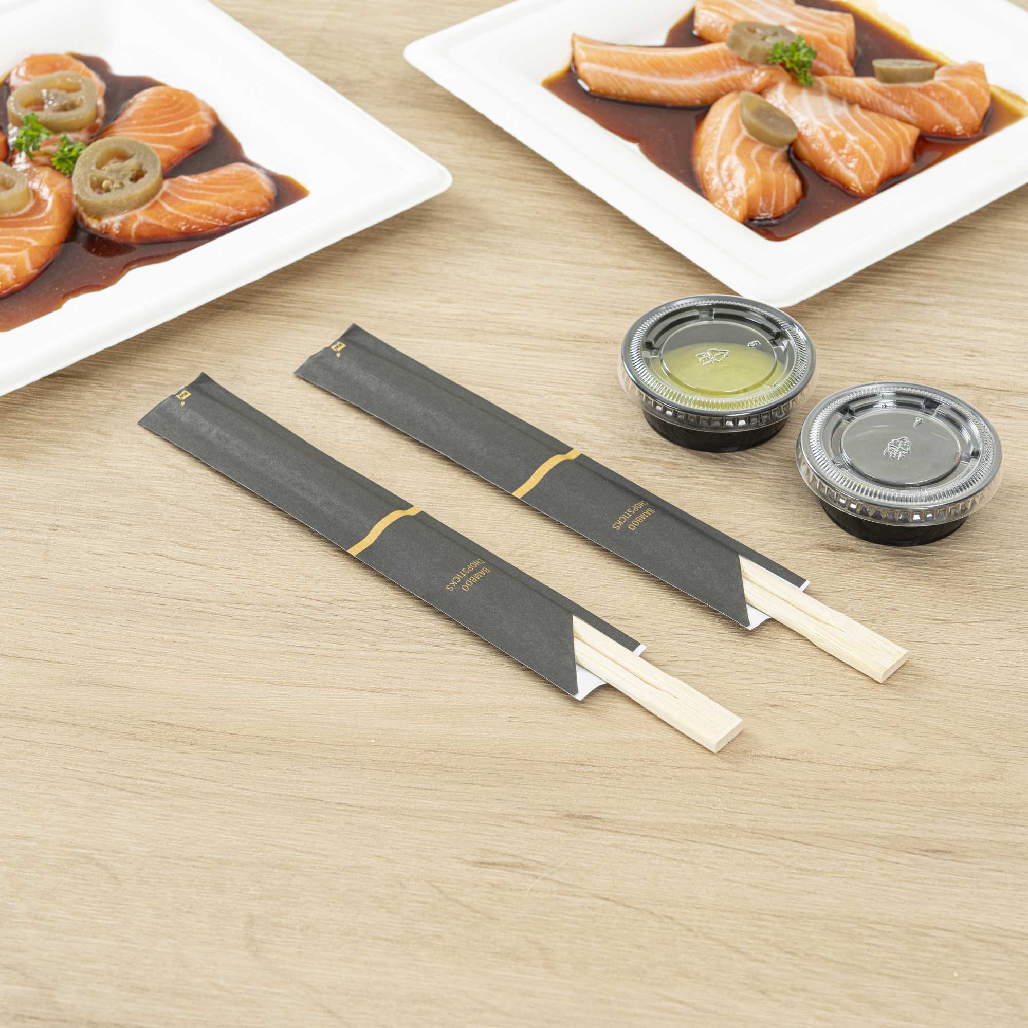 Bambuddha Natural Bamboo Twin Chopsticks - with Paper Sleeve - 9" - 1000 count box