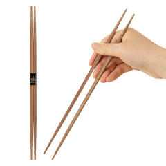Bambuddha Brown Bamboo Contour Chopsticks - with Paper Band - 10 1/4