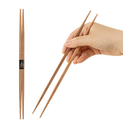 Bambuddha Brown Bamboo Contour Chopsticks - with Paper Band - 9 1/2
