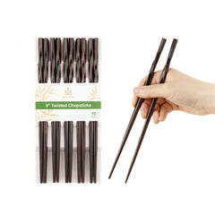 Bambuddha Dark Brown Bamboo Twisted Chopsticks - 9