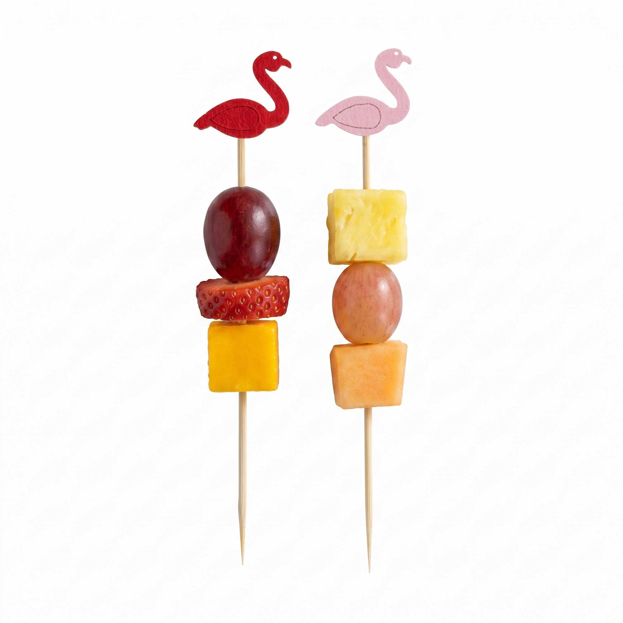 Pixy Red and Pink Bamboo Flamingo Pick - 4 3/4" - 10000 count box
