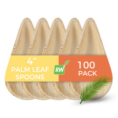 Indo Teardrop Natural Palm Leaf Tasting Spoon - 4