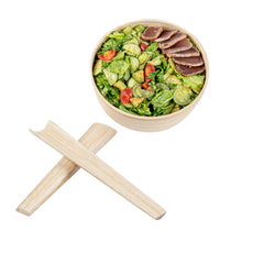 Bambuddha Natural Spun Bamboo 2-Piece Salad Server Set - 9 3/4