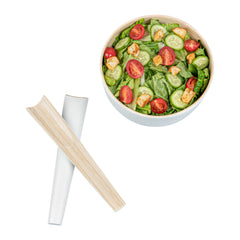 Bambuddha White Spun Bamboo 2-Piece Salad Server Set - 9 3/4