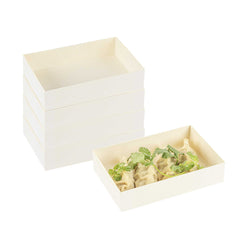 Taipei 25 oz Rectangle Natural Poplar Bento Box - 7
