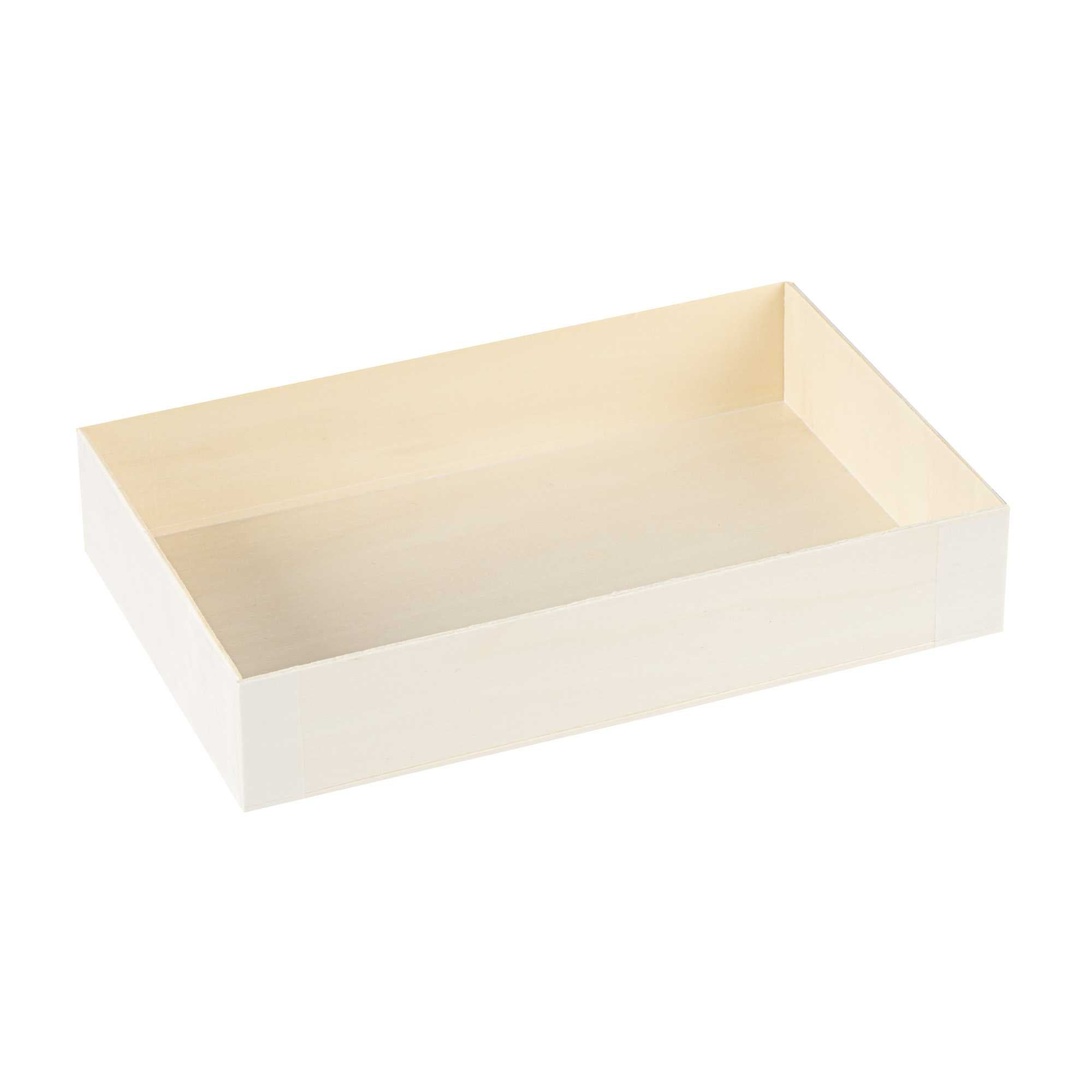 Taipei 31 oz Rectangle Natural Poplar Bento Box - 8" x 4 3/4" x 1 1/2" - 10 count box