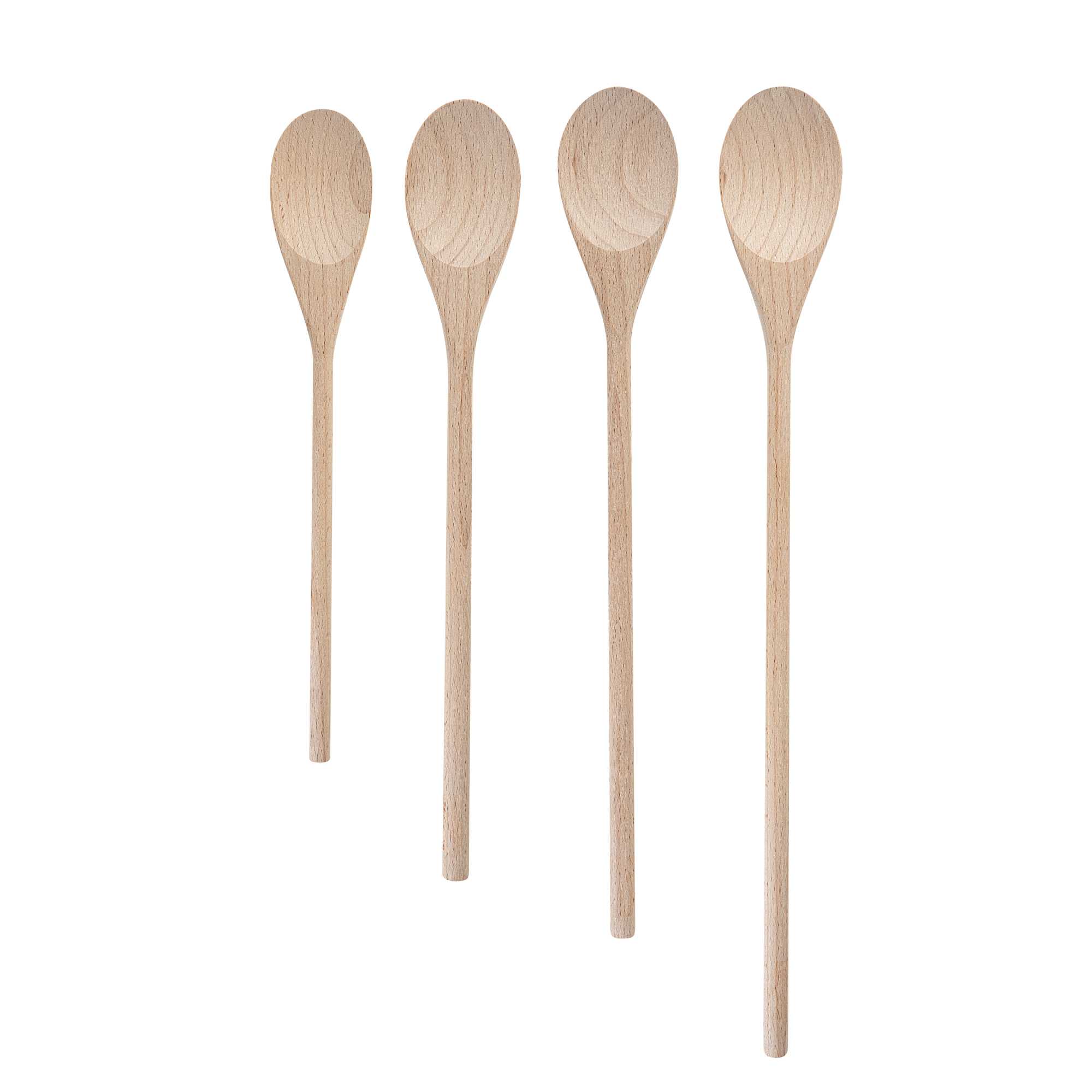 Nature Tek 4-Piece Beechwood Wooden Spoon Set - 1 count box