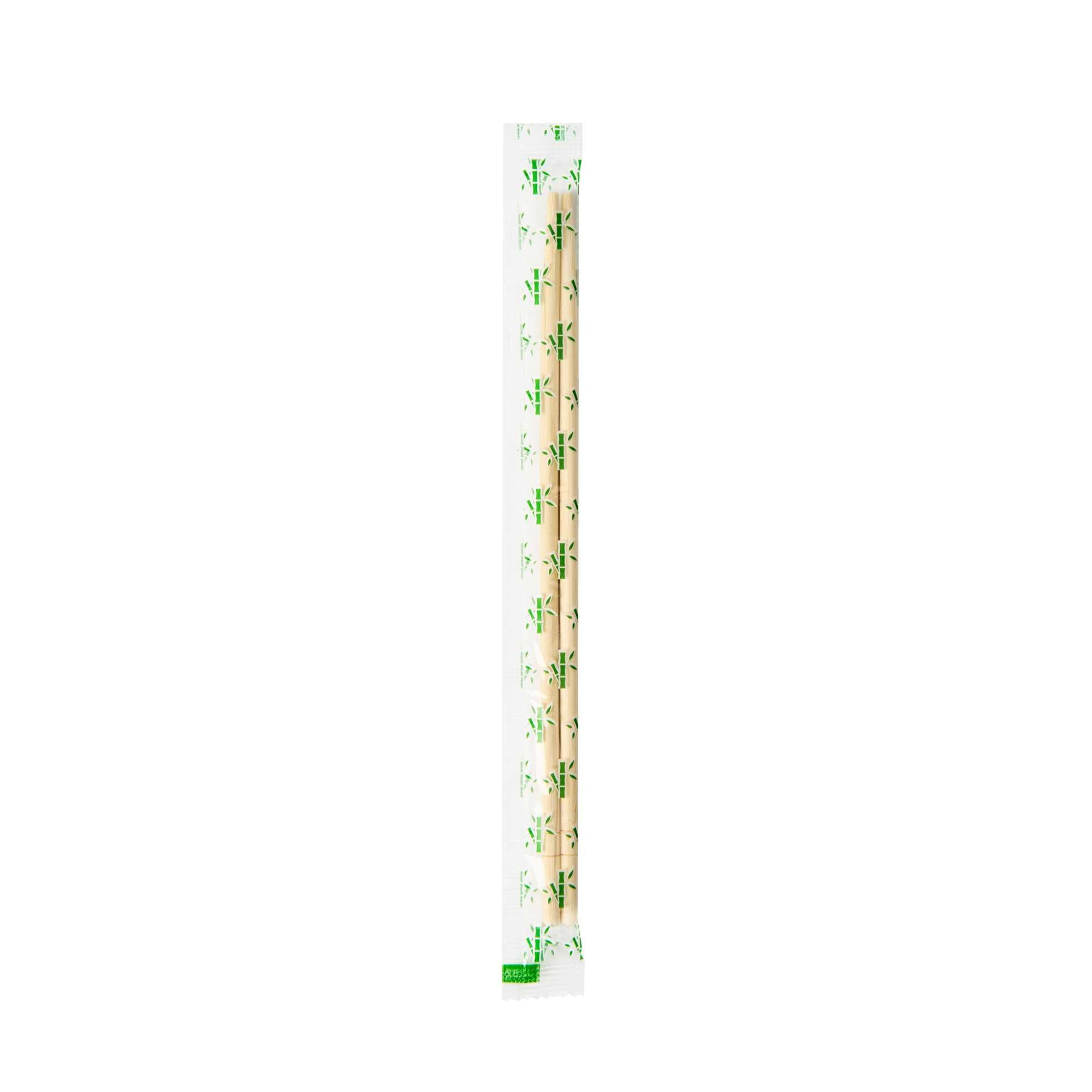 Bambuddha Natural Bamboo Chopsticks - Wrapped - 7 3/4" x 1/2" - 100 count box
