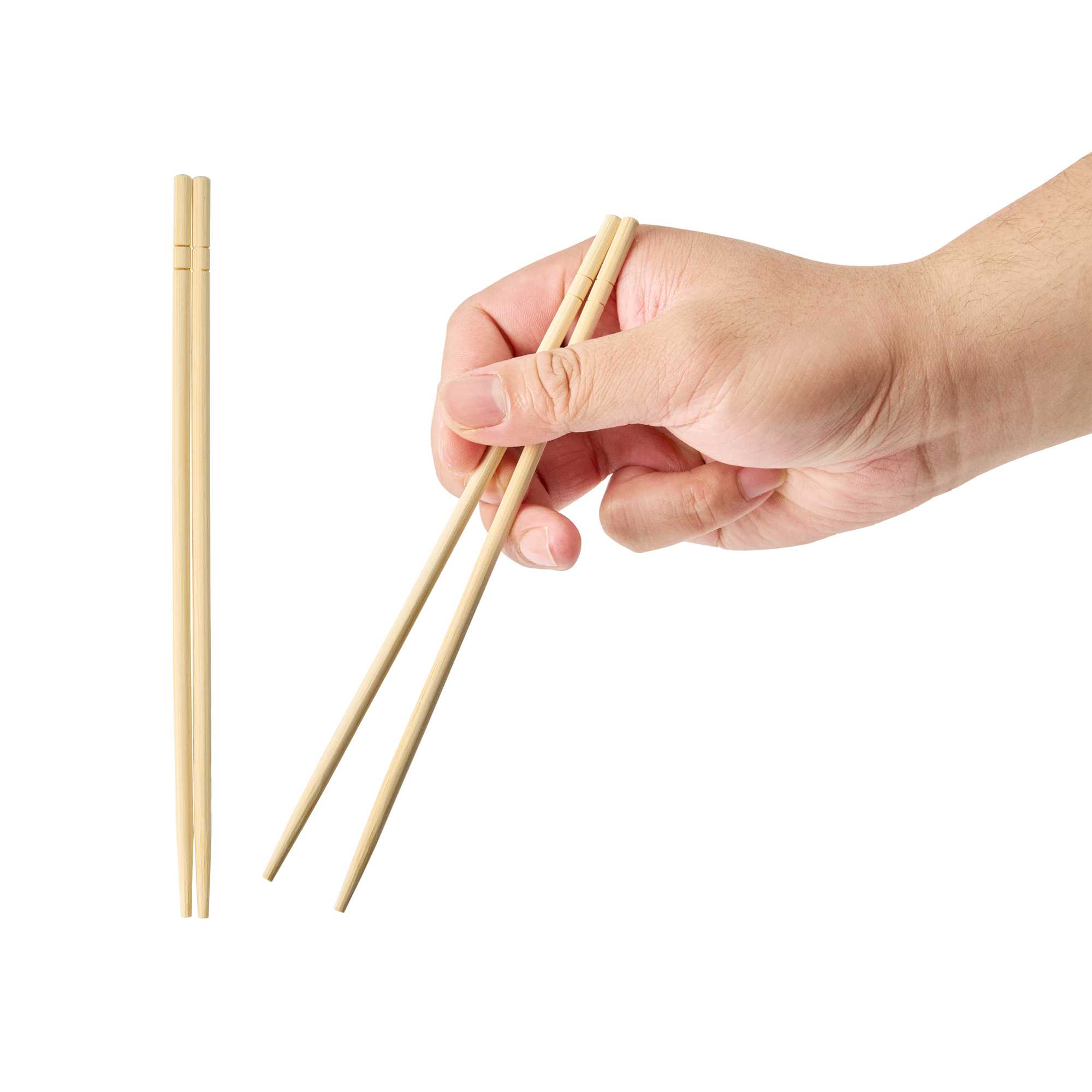 Bambuddha Natural Bamboo Chopsticks - Wrapped - 7 3/4" x 1/2" - 100 count box