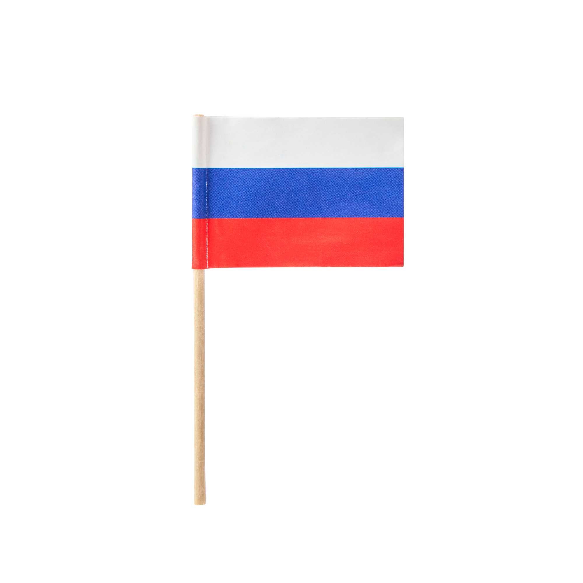 Chef 101 Russian Flag Food Pick - 2 1/2" - 10000 count box