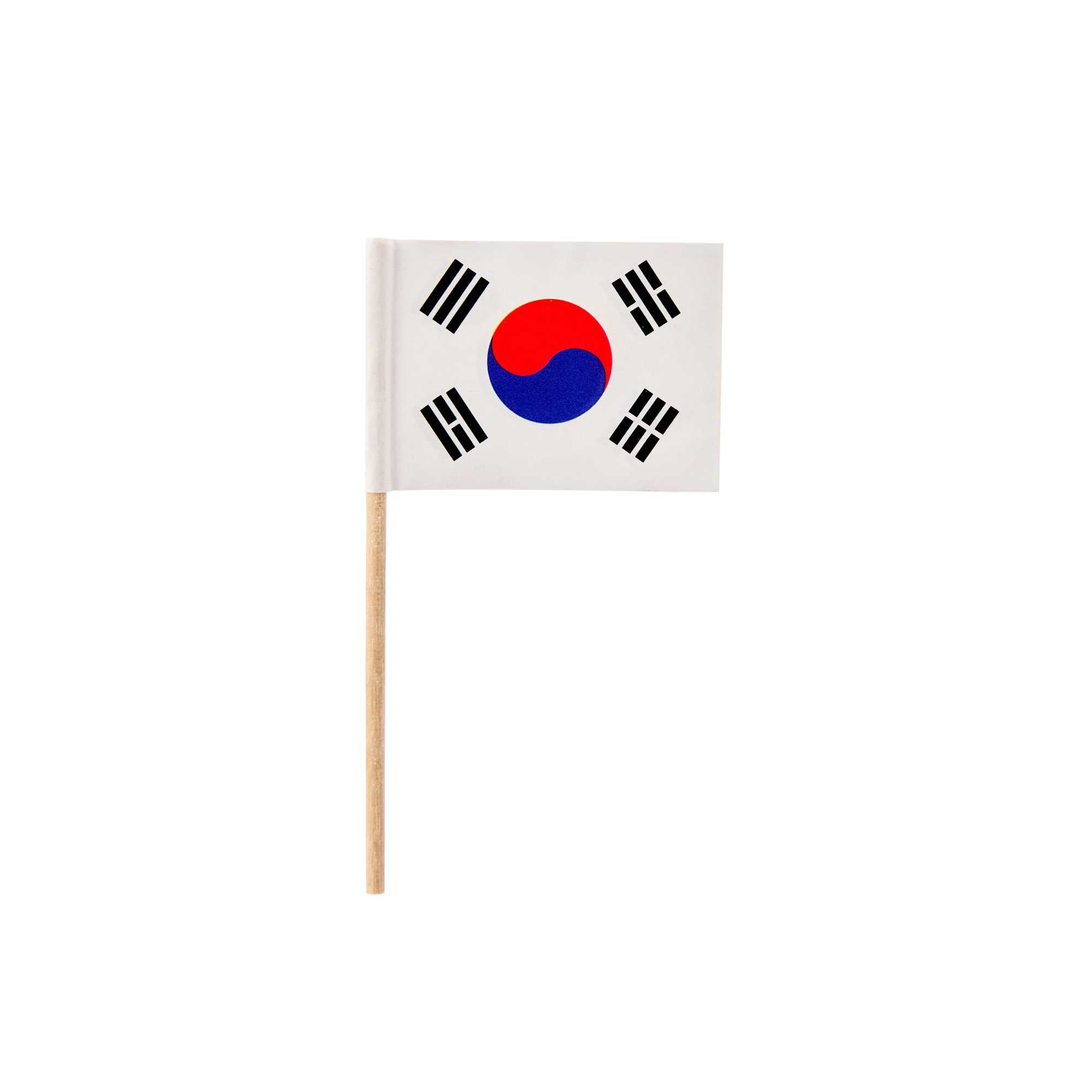 Chef 101 South Korean Flag Food Pick - 2 1/2" - 10000 count box