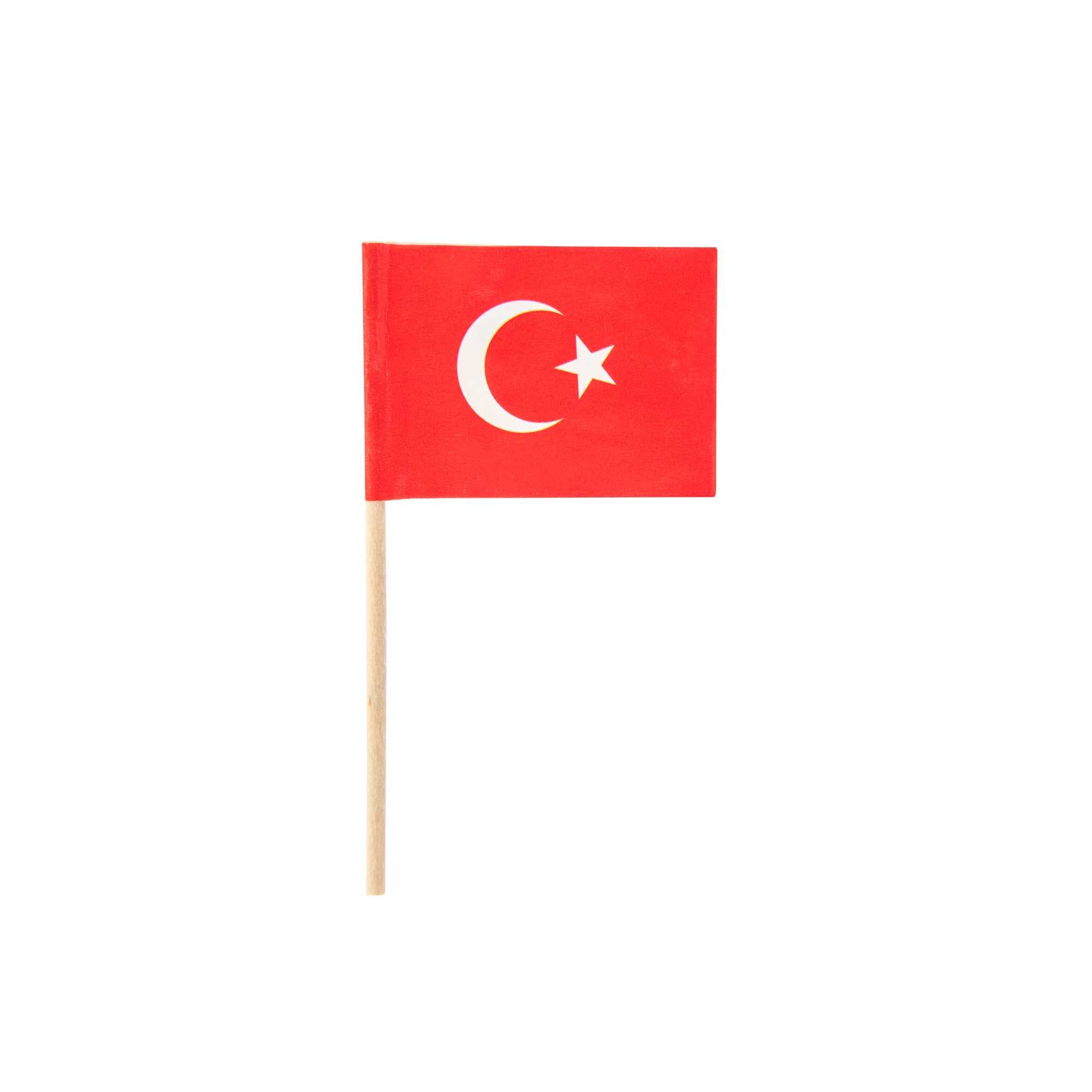Chef 101 Turkish Flag Food Pick - 2 1/2" - 10000 count box
