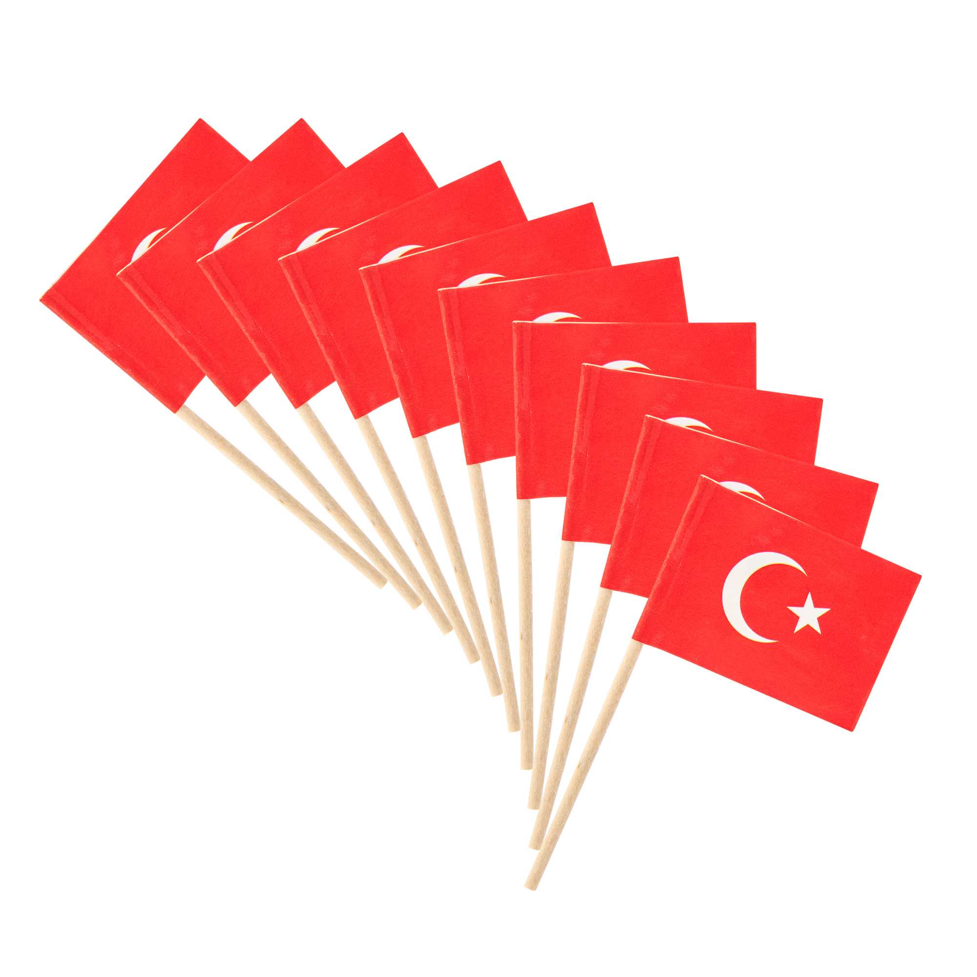 Chef 101 Turkish Flag Food Pick - 2 1/2" - 10000 count box