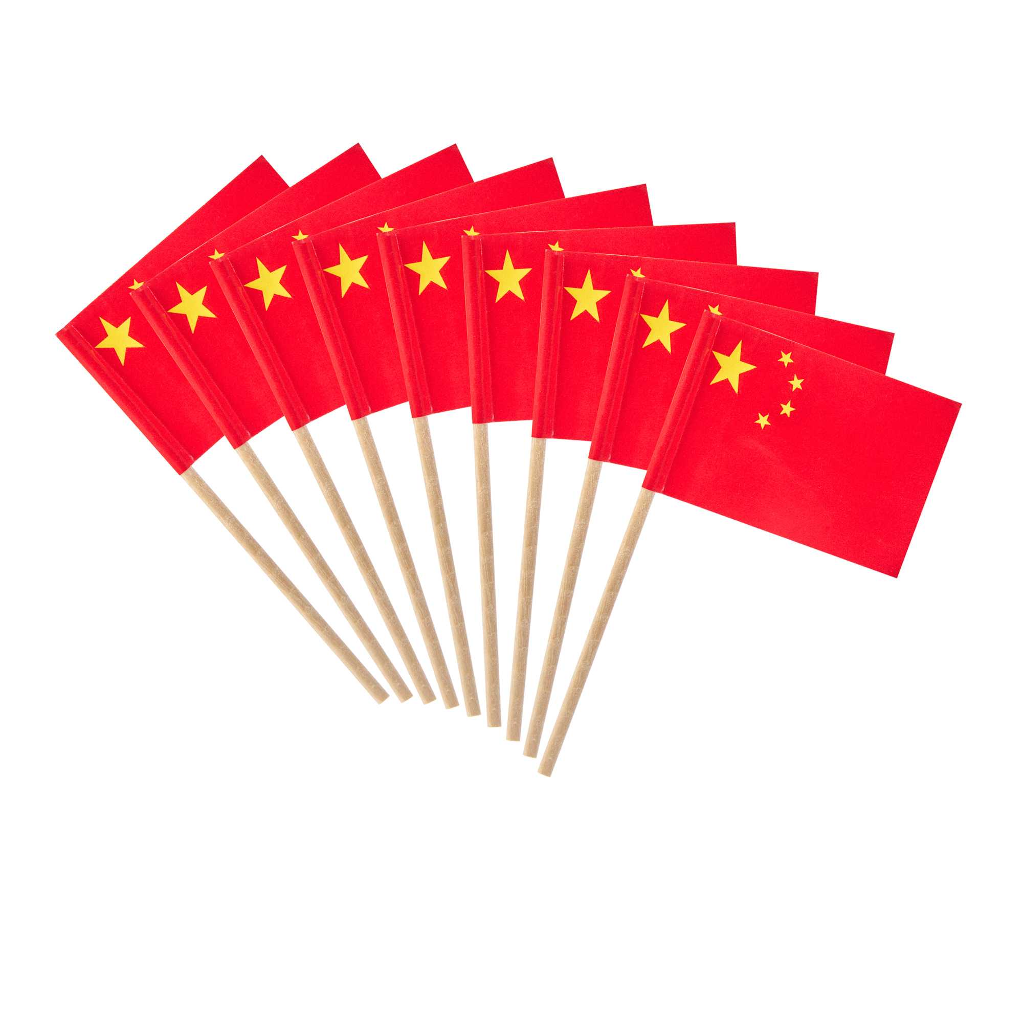 Chef 101 Chinese Flag Food Pick - 2 1/2" - 10000 count box
