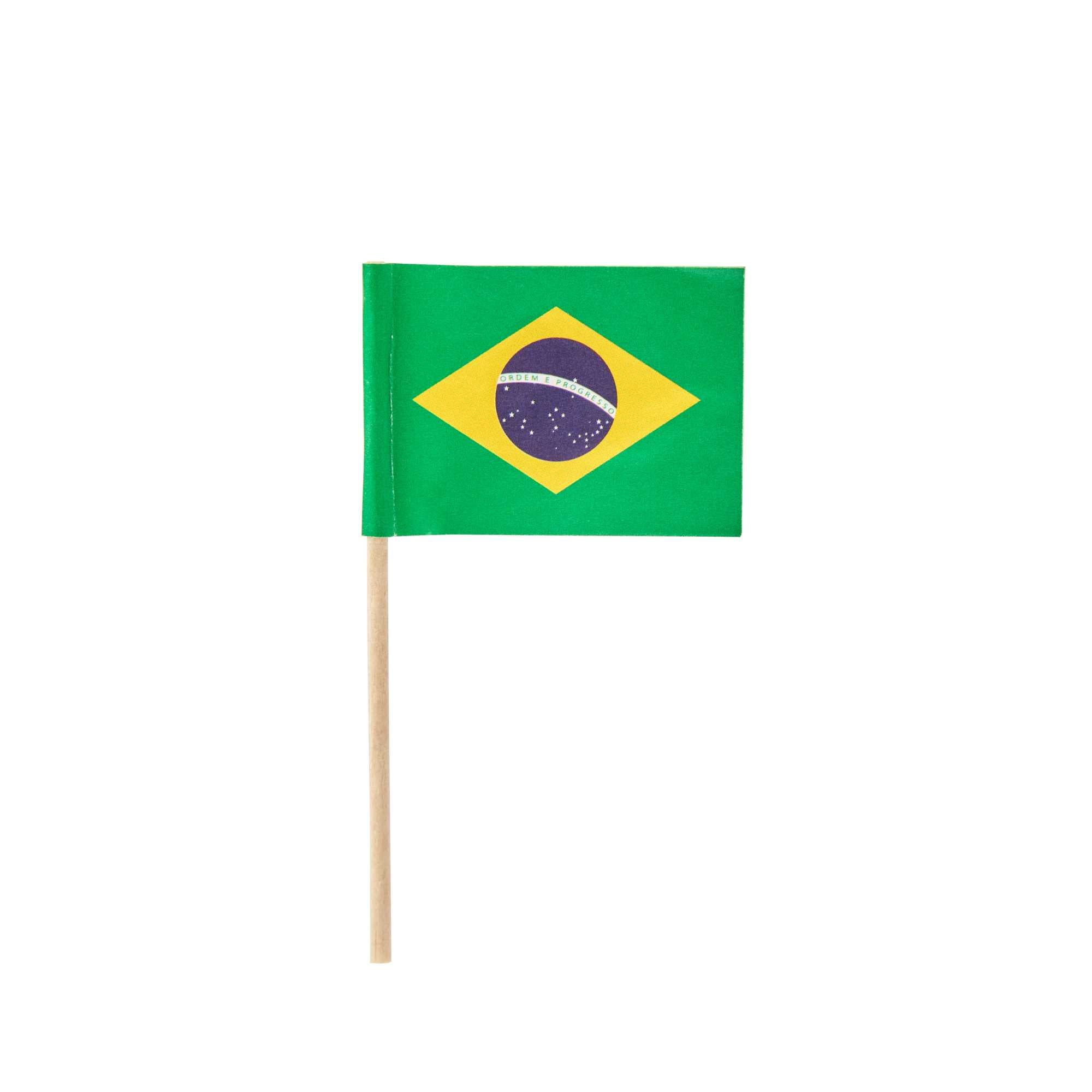Chef 101 Brazilian Flag Food Pick - 2 1/2" - 10000 count box
