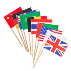 Chef 101 Assorted Flag Food Pick - 29 Countries / Regions - 2 1/2