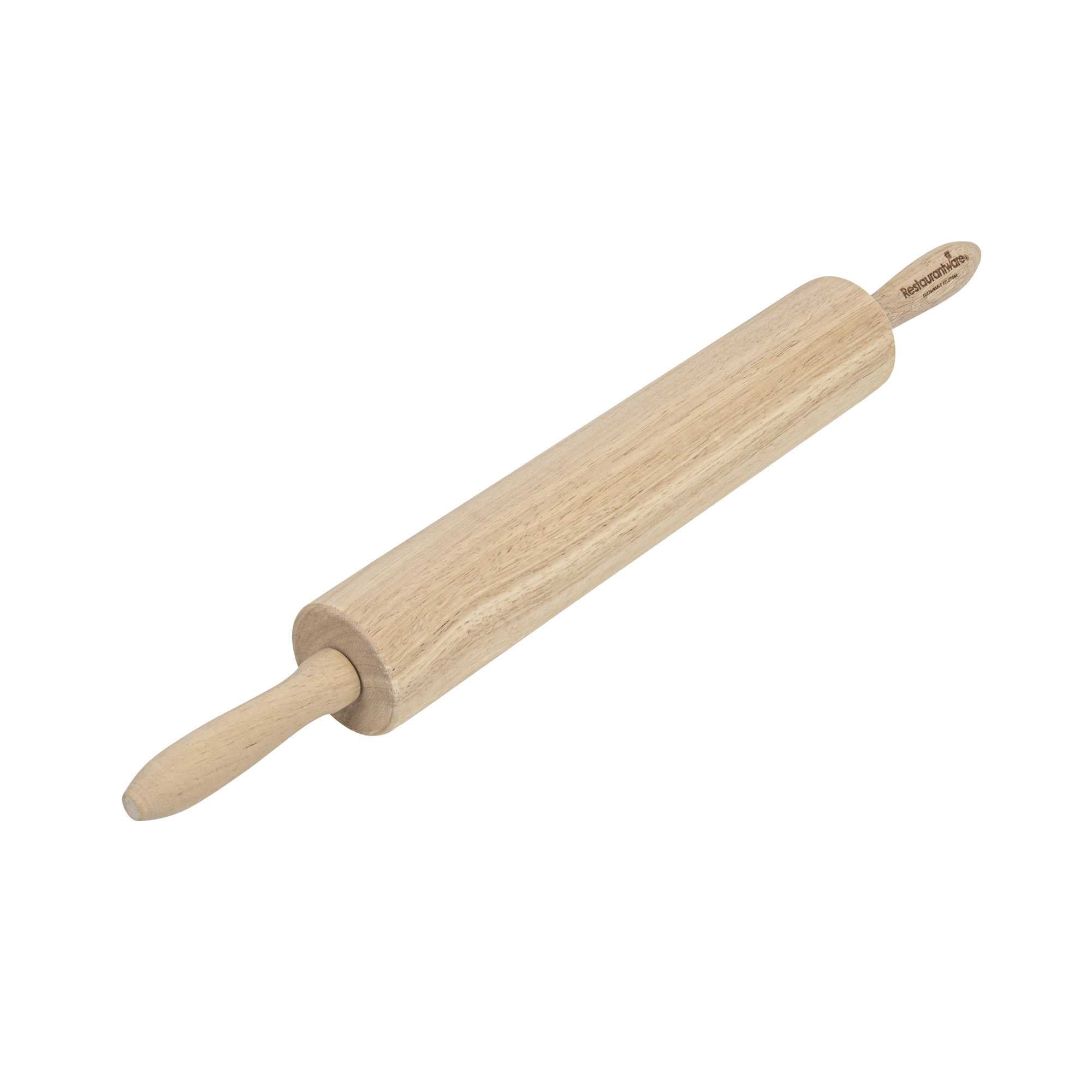 Pastry Tek 13" Rubberwood Rolling Pin - 21 1/4" × 2 1/4" × 2 1/4" - 10 count box