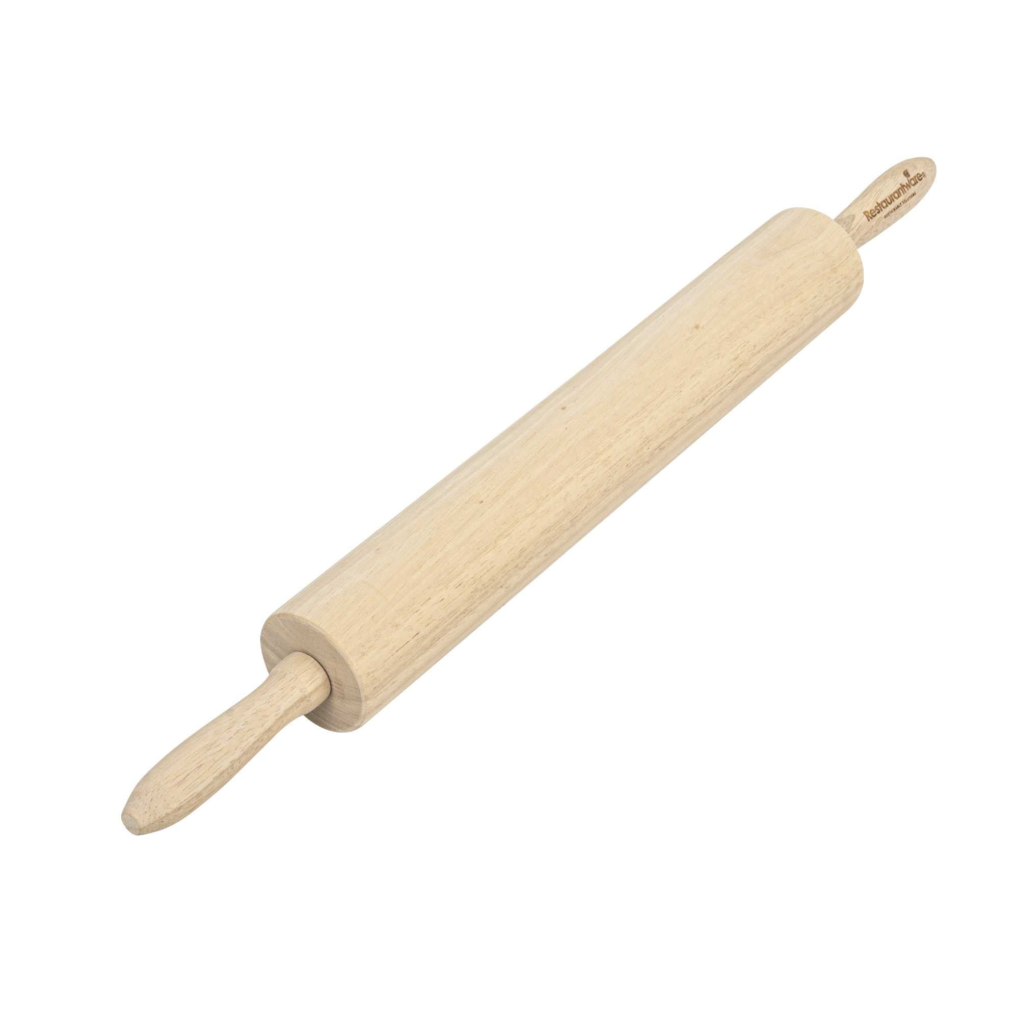 Pastry Tek 15" Rubberwood Rolling Pin - 23 1/4" × 2 1/4" × 2 1/4" - 10 count box