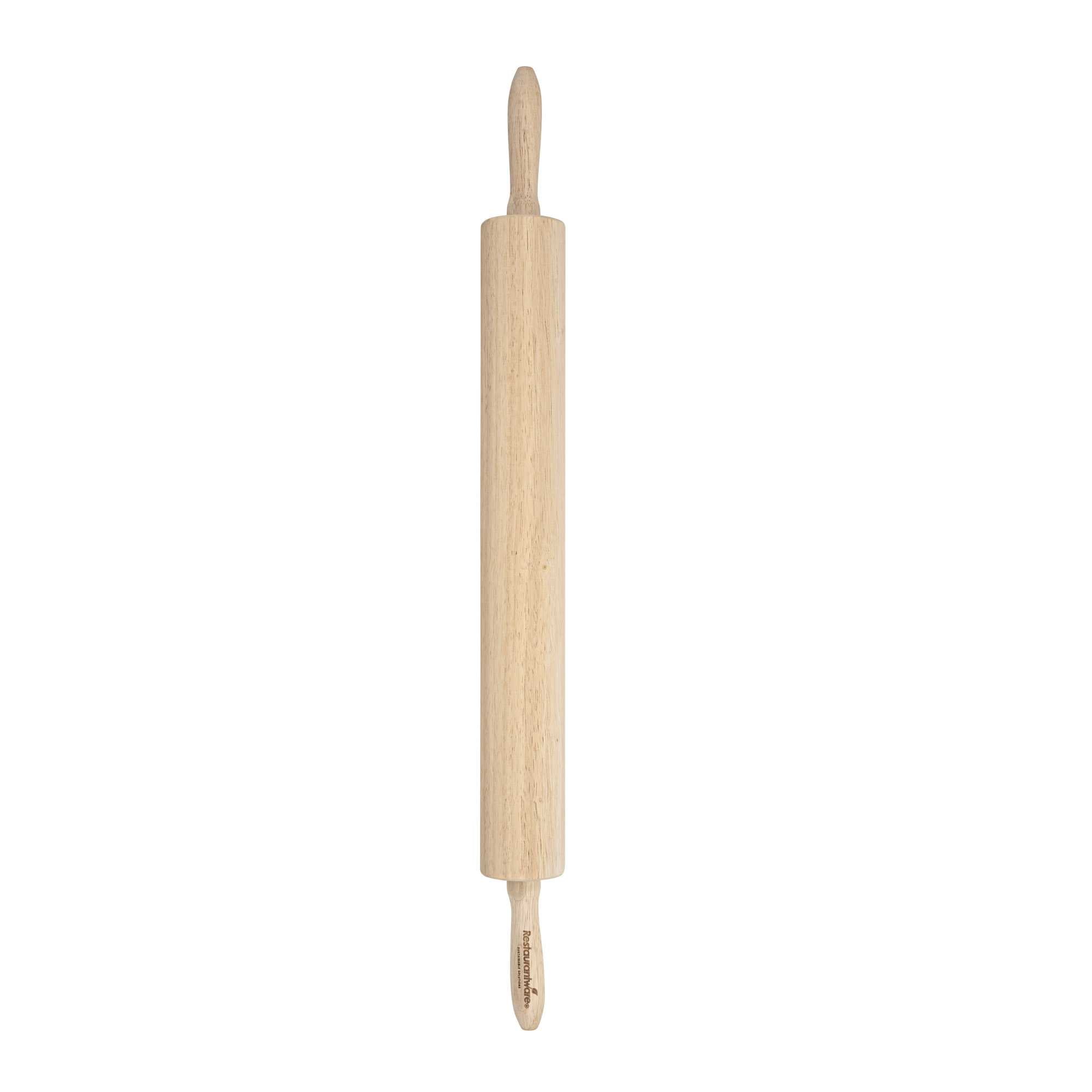 Pastry Tek 18" Rubberwood Rolling Pin - 26 1/2" × 2 1/4" × 2 1/4" - 10 count box