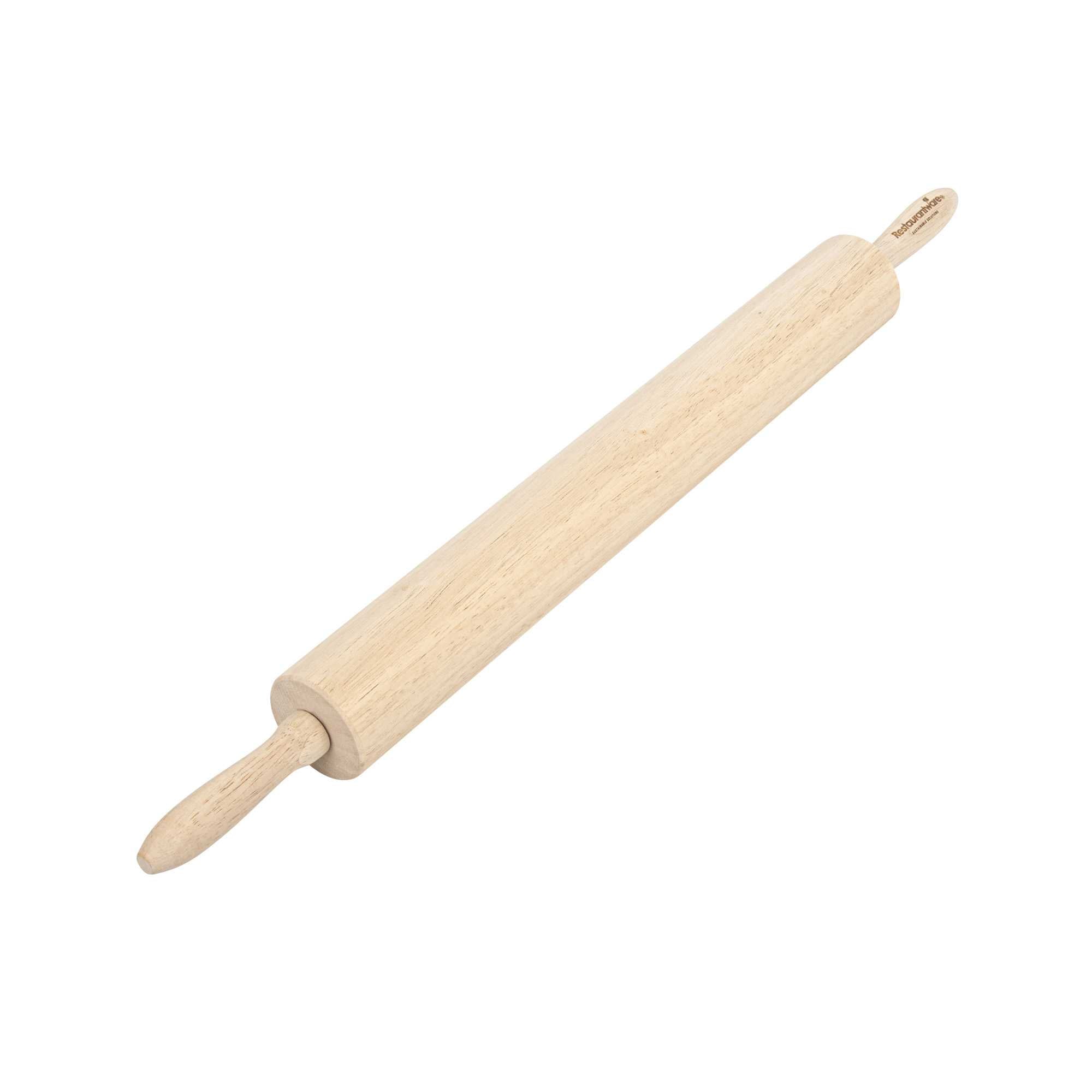 Pastry Tek 18" Rubberwood Rolling Pin - 26 1/2" × 2 1/4" × 2 1/4" - 10 count box
