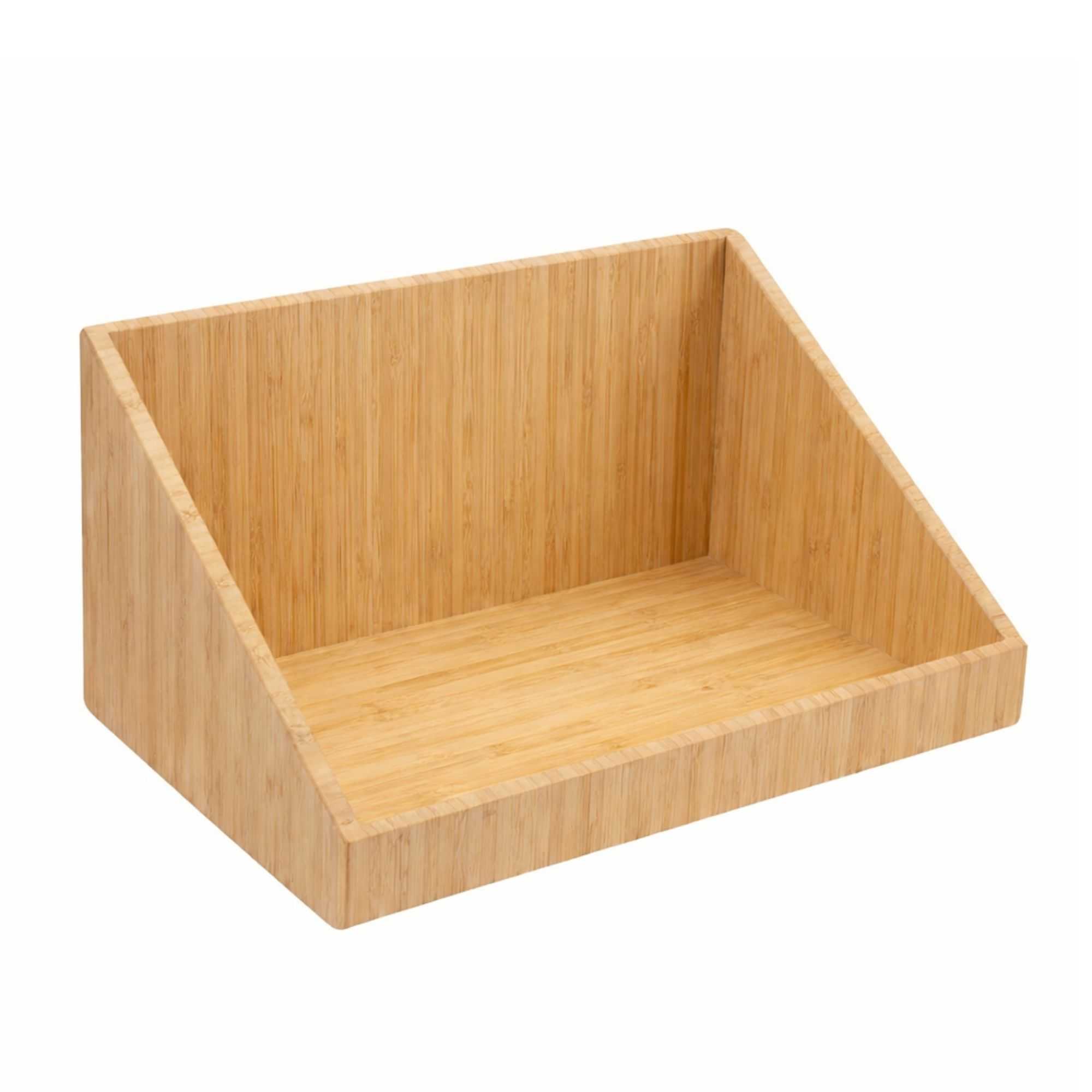 Eco Display Rectangle Natural Bamboo Display Bin - 20 3/4" x 13" x 3 3/4" - 1 count box