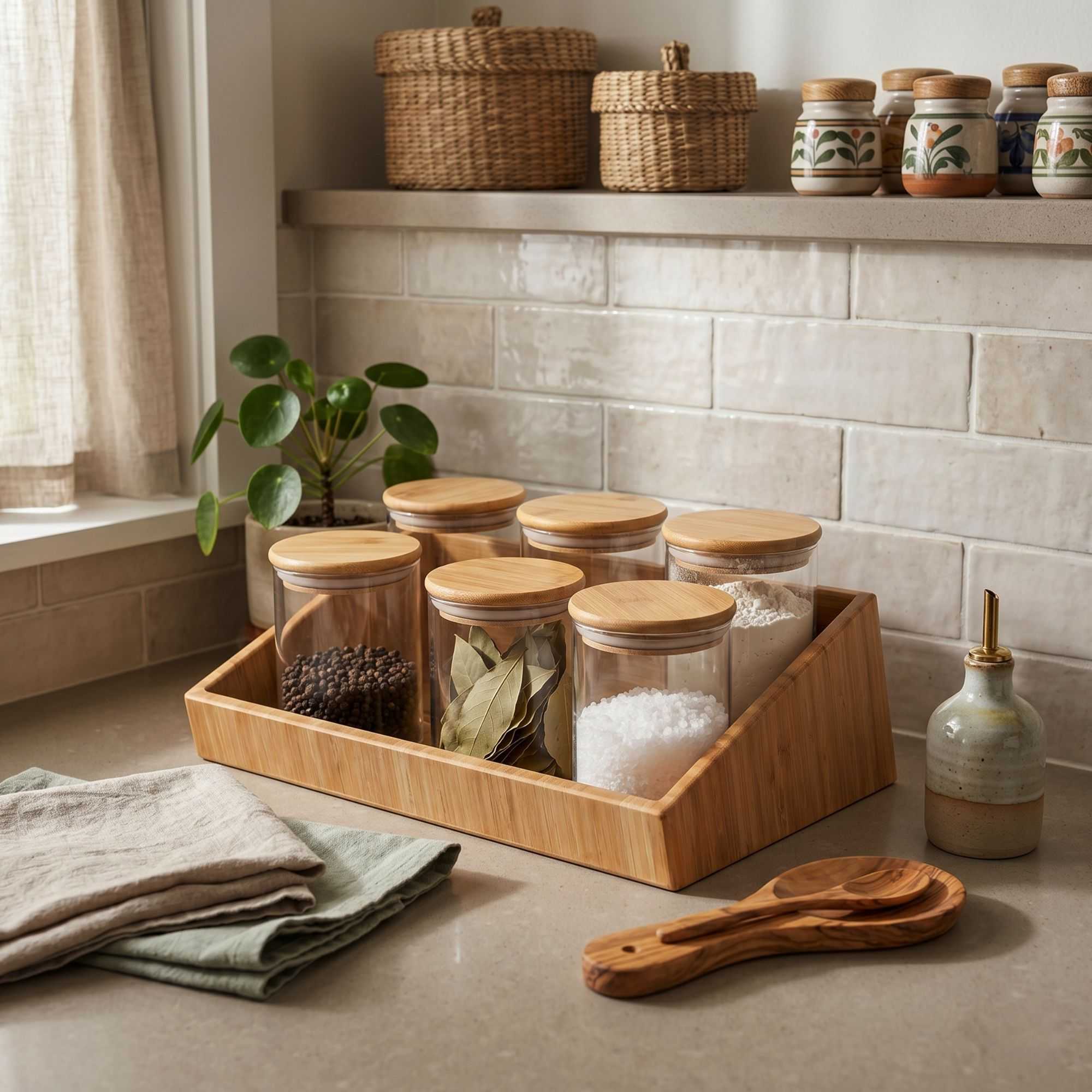 Eco Display Rectangle Natural Bamboo Display Bin - 20 3/4" x 13" x 3 3/4" - 1 count box