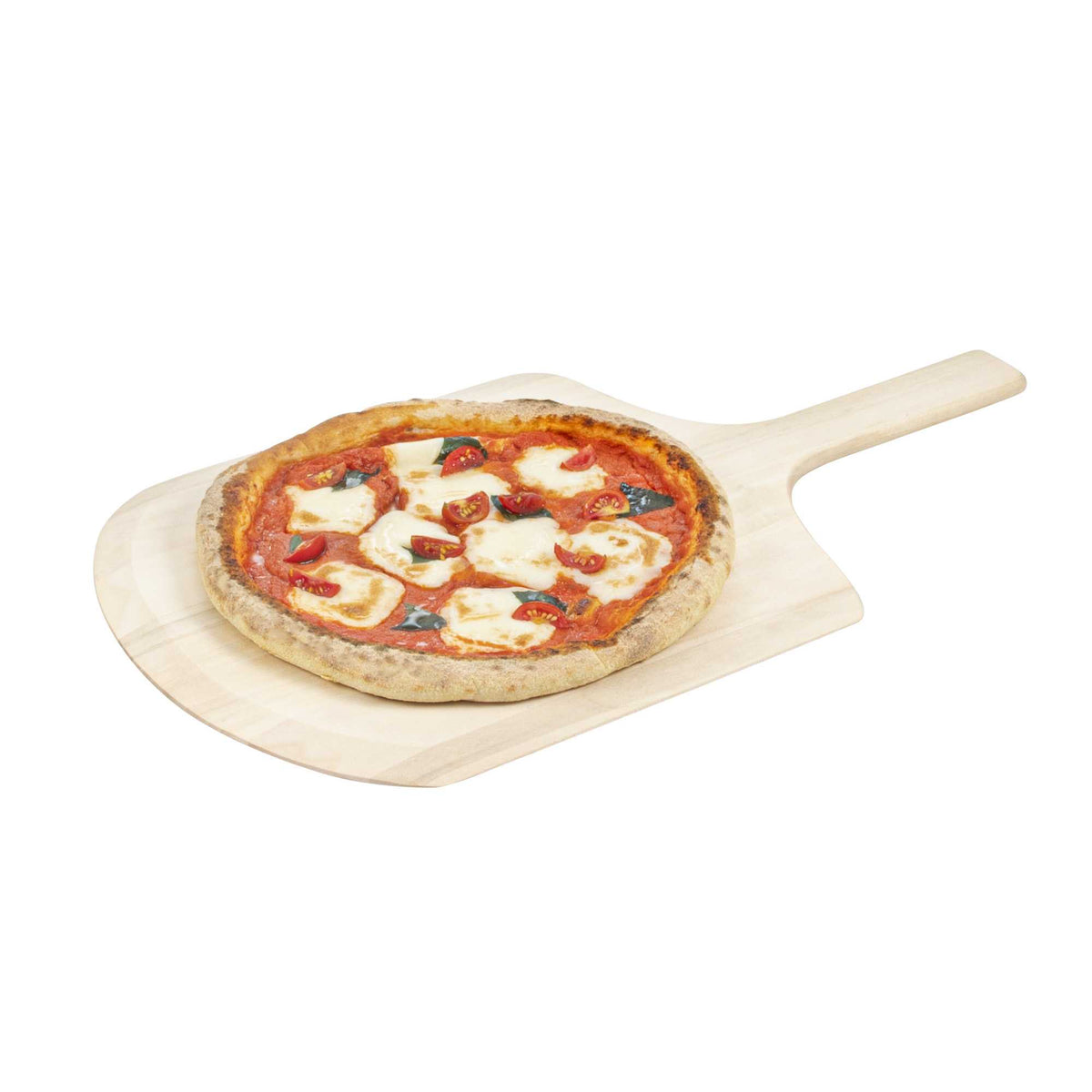 Pizzaly Natural Pinewood Tapered Pizza Peel - with 8" Handle and 13 3/4" Blade - 22" x 12" - 1 count box