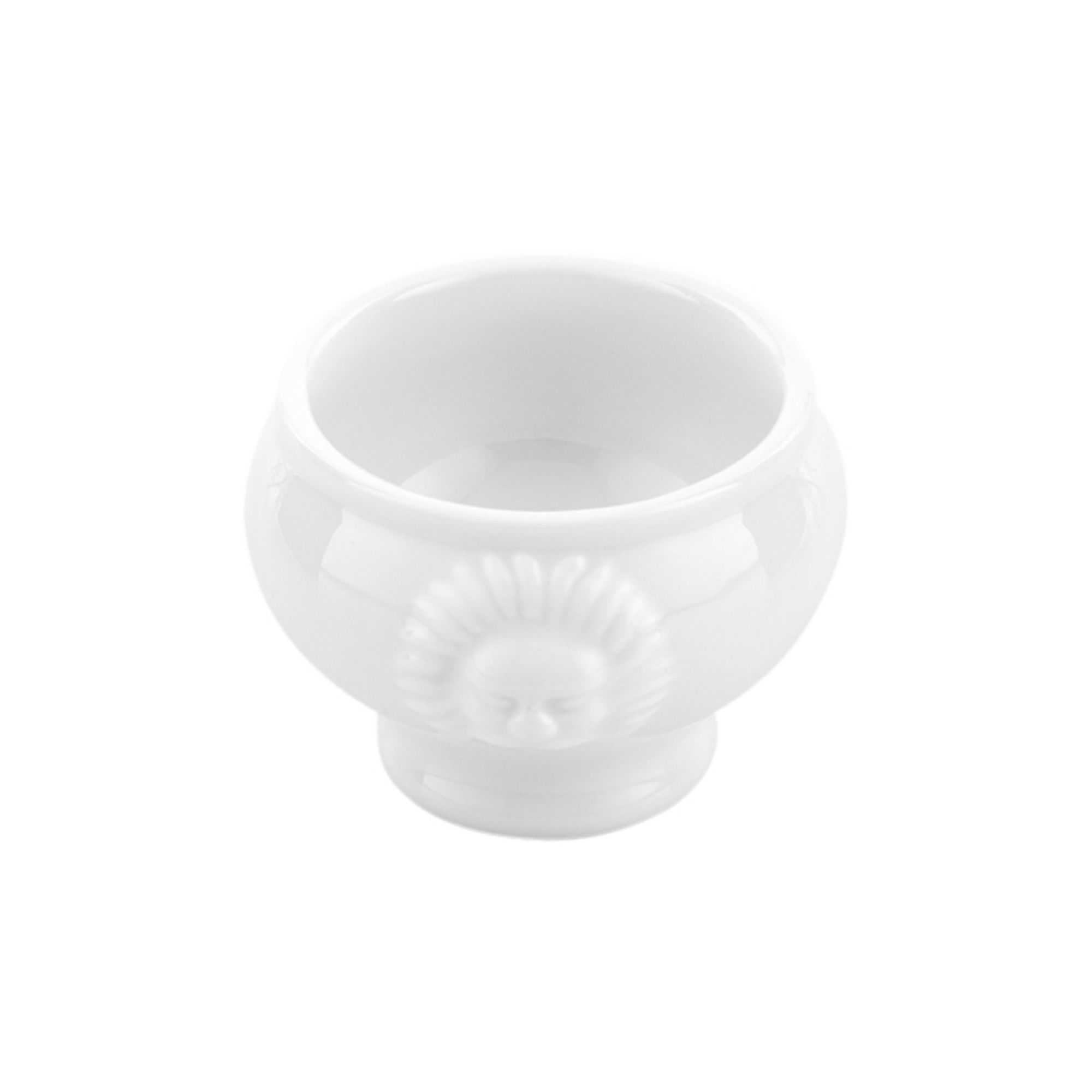 Chef 101 2 oz Round White Porcelain Lion Head Mini Bowl - 2" x 2" x 1 3/4" - 120 count box