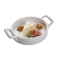 Chef 101 Round White Porcelain Mini Handled Plate - 4
