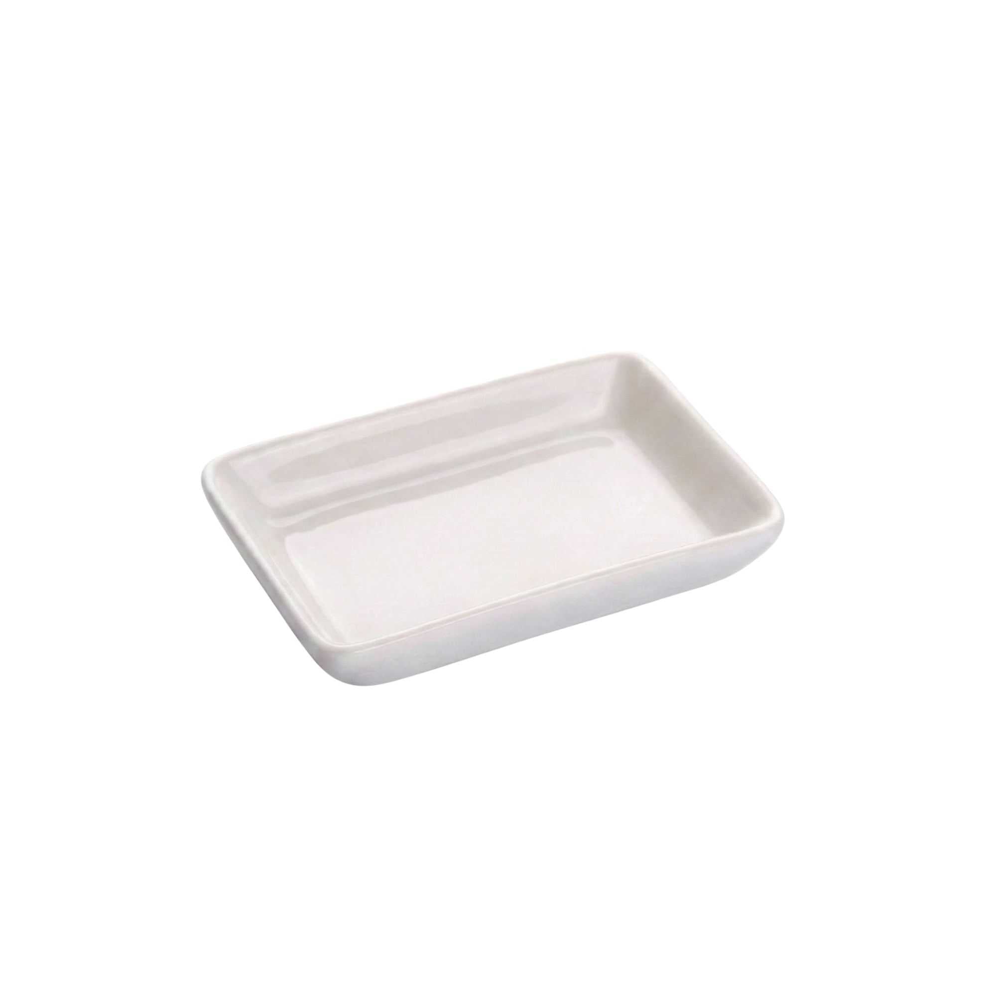 Chef 101 Rectangle White Porcelain Mini Dish - 3" x 2 1/4" x 3/4" - 120 count box