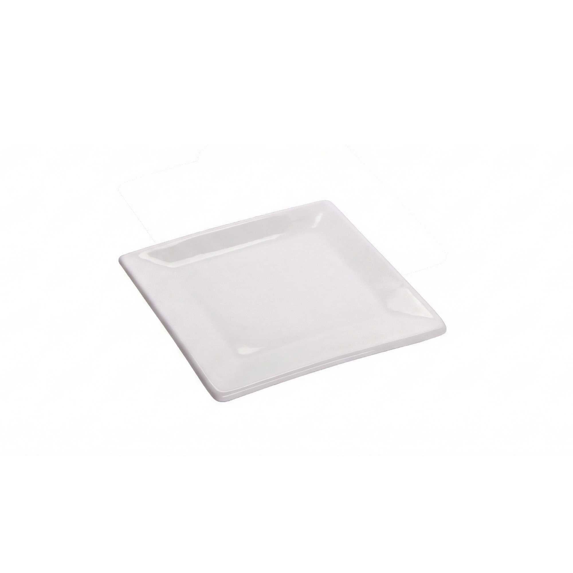 Chef 101 Square White Porcelain Mini Edge Plate - 3" x 3" - 240 count box