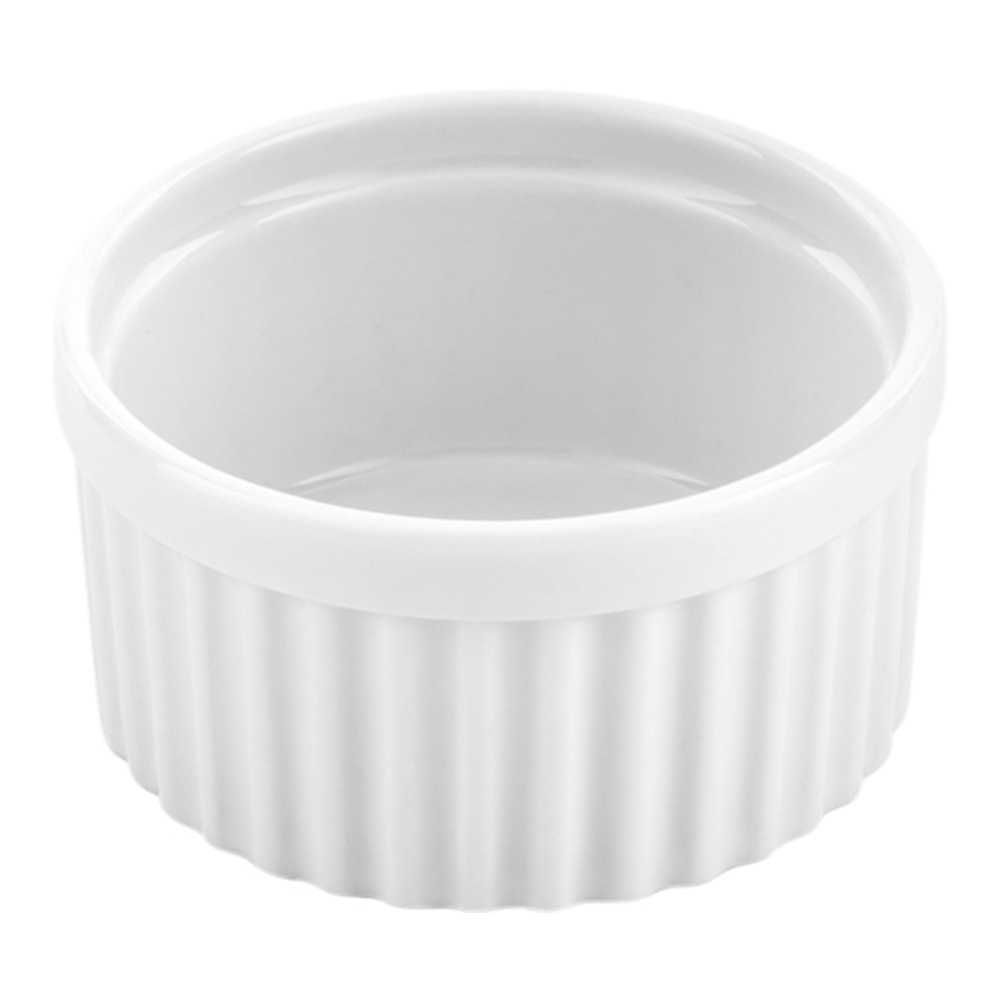 Chef 101 5 oz Round White Porcelain Mini Ramekin - 3" x 3" x 1 1/2" - 120 count box