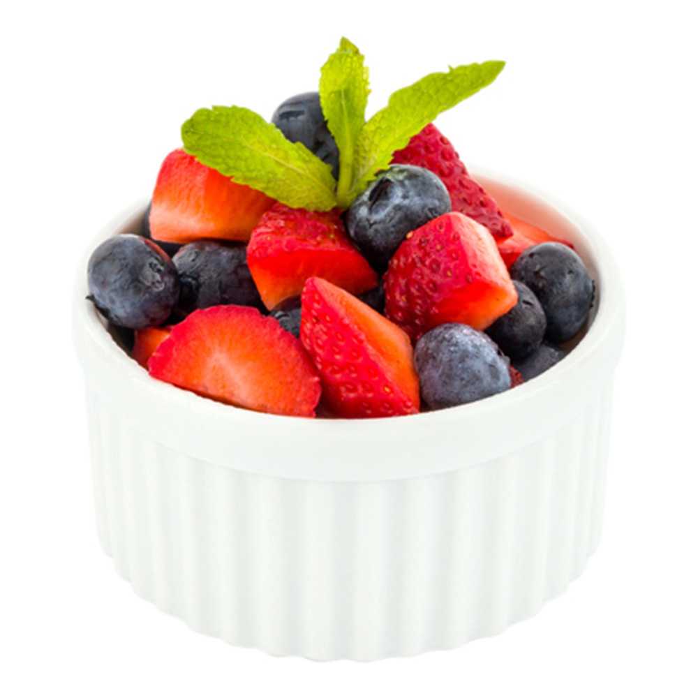 Chef 101 5 oz Round White Porcelain Mini Ramekin - 3" x 3" x 1 1/2" - 120 count box
