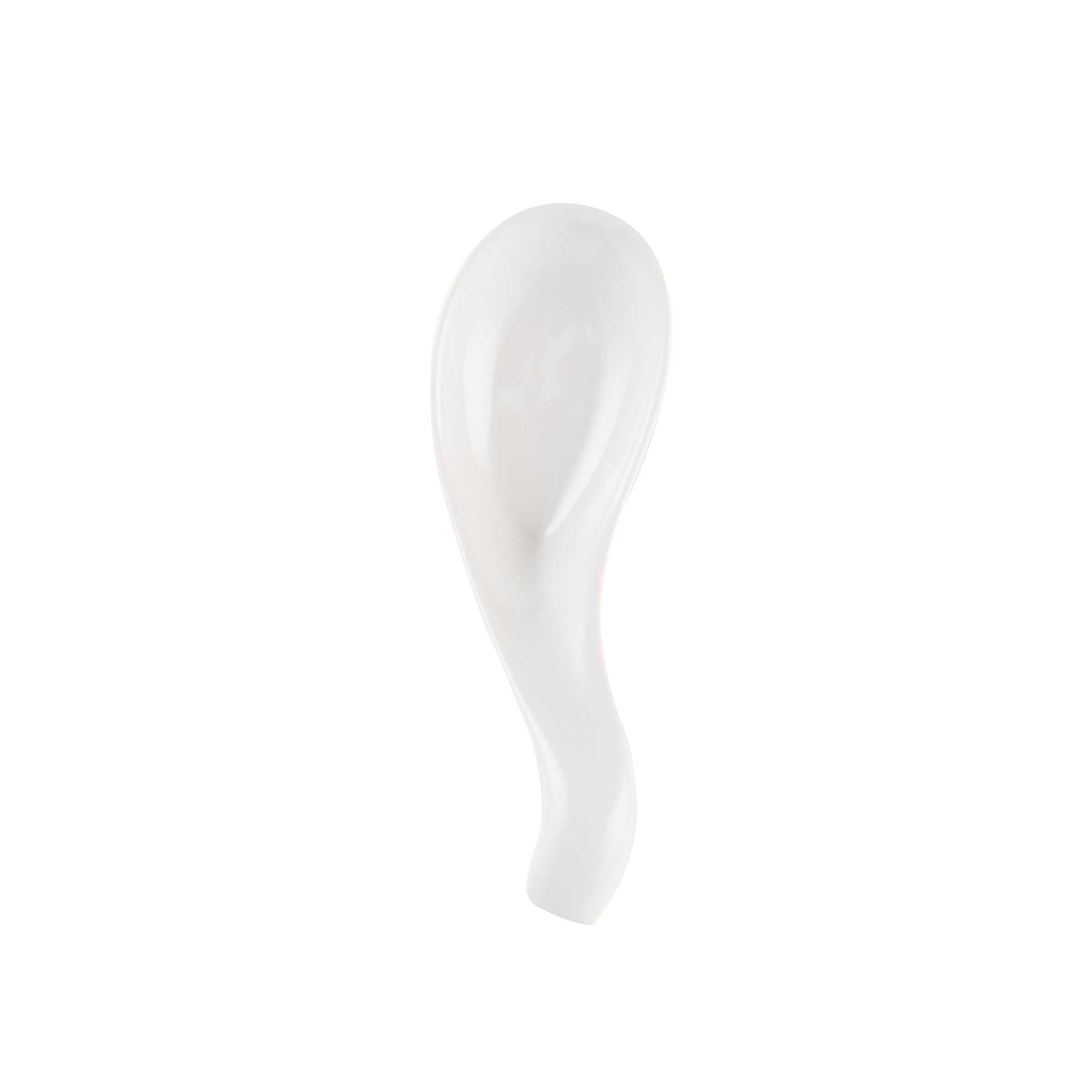 Chef 101 White Porcelain Wave Spoon - 5" x 1 3/4" x 1" - 240 count box