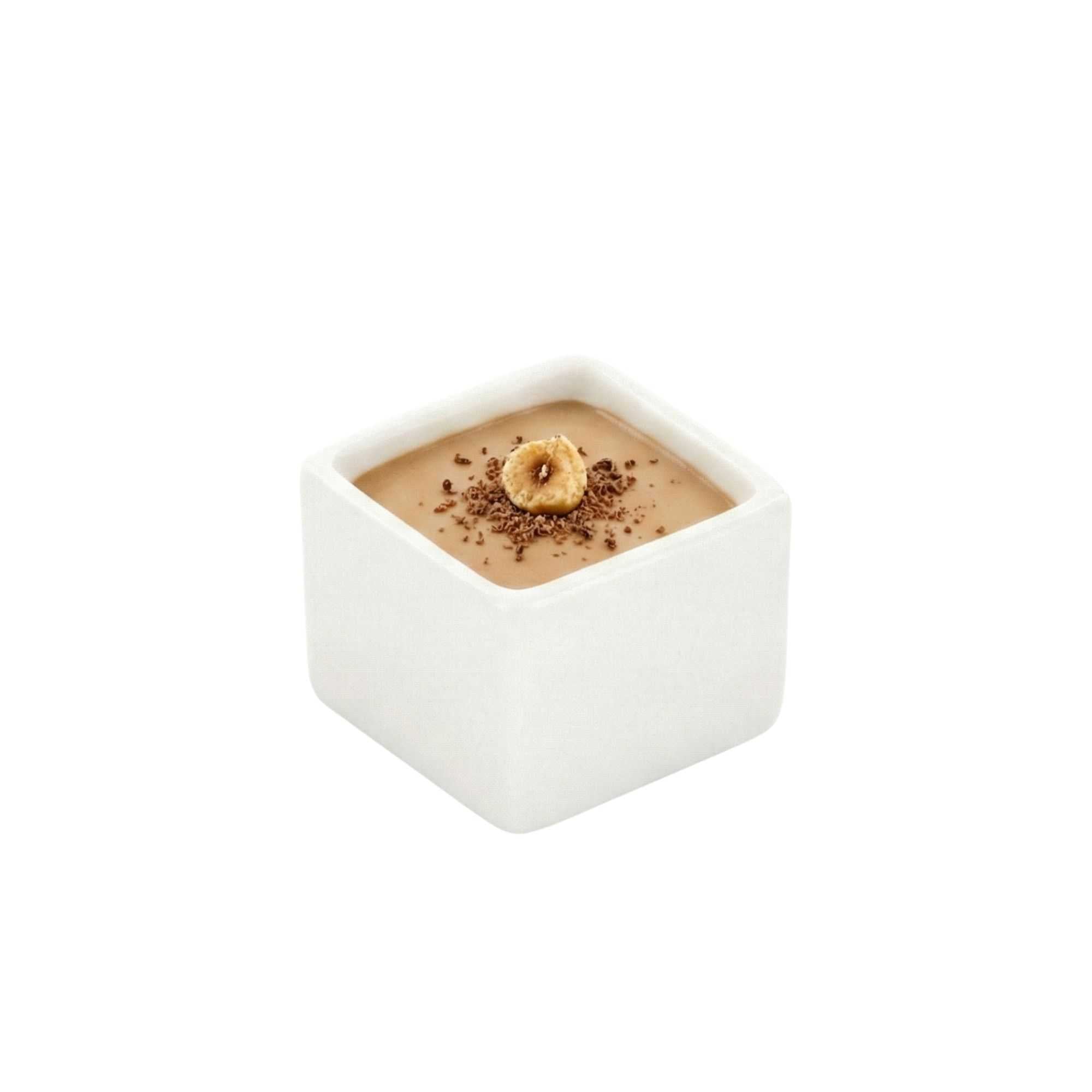 Chef 101 1 oz Square White Porcelain Mini Quadrato Dish - 1 1/2" x 1 1/2" x 1 1/4" - 10 count box