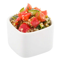 Chef 101 5 oz Square White Porcelain Medium Quadratto Cup - 2 1/4