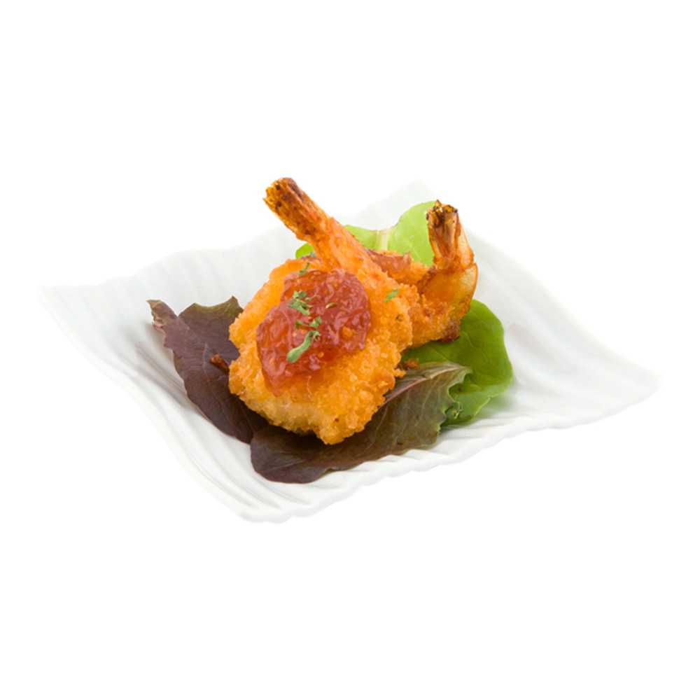 Chef 101 Rectangle White Porcelain Piega Plate - 4" x 4" x 1" - 120 count box