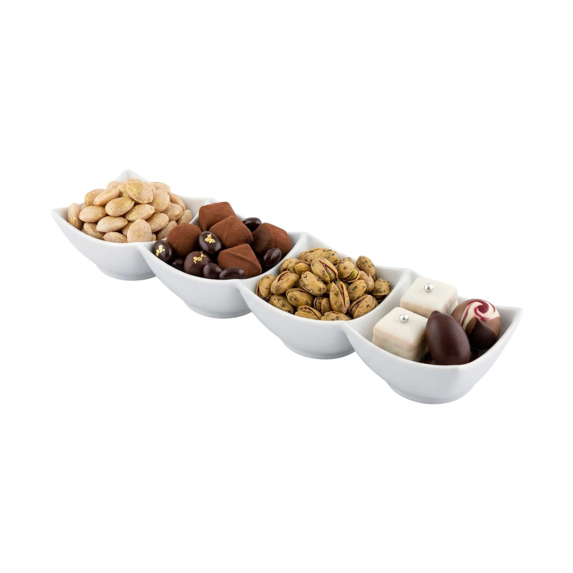 Chef 101 24 oz Square White Porcelain Cocktail Bowl Set - 14 3/4" x 3 3/4" x 2 1/4" - 1 count box