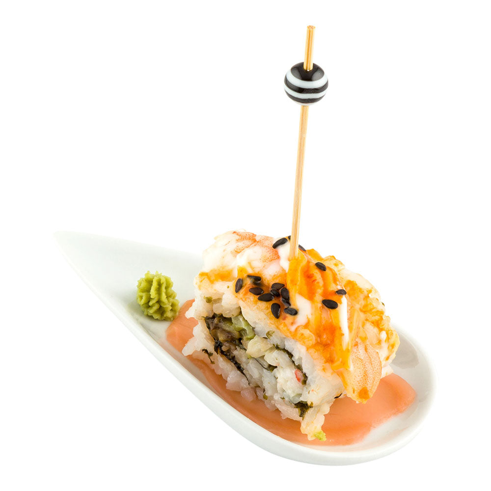 Chef 101 Teardrop White Porcelain Spoon - 4 1/4