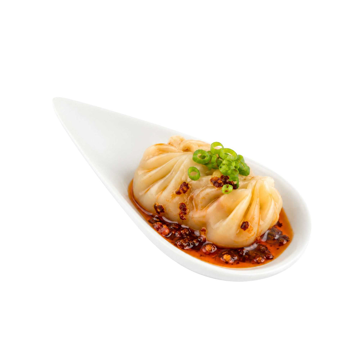 Chef 101 Teardrop White Porcelain Spoon - 4 1/4" x 2" x 3/4" - 10 count box