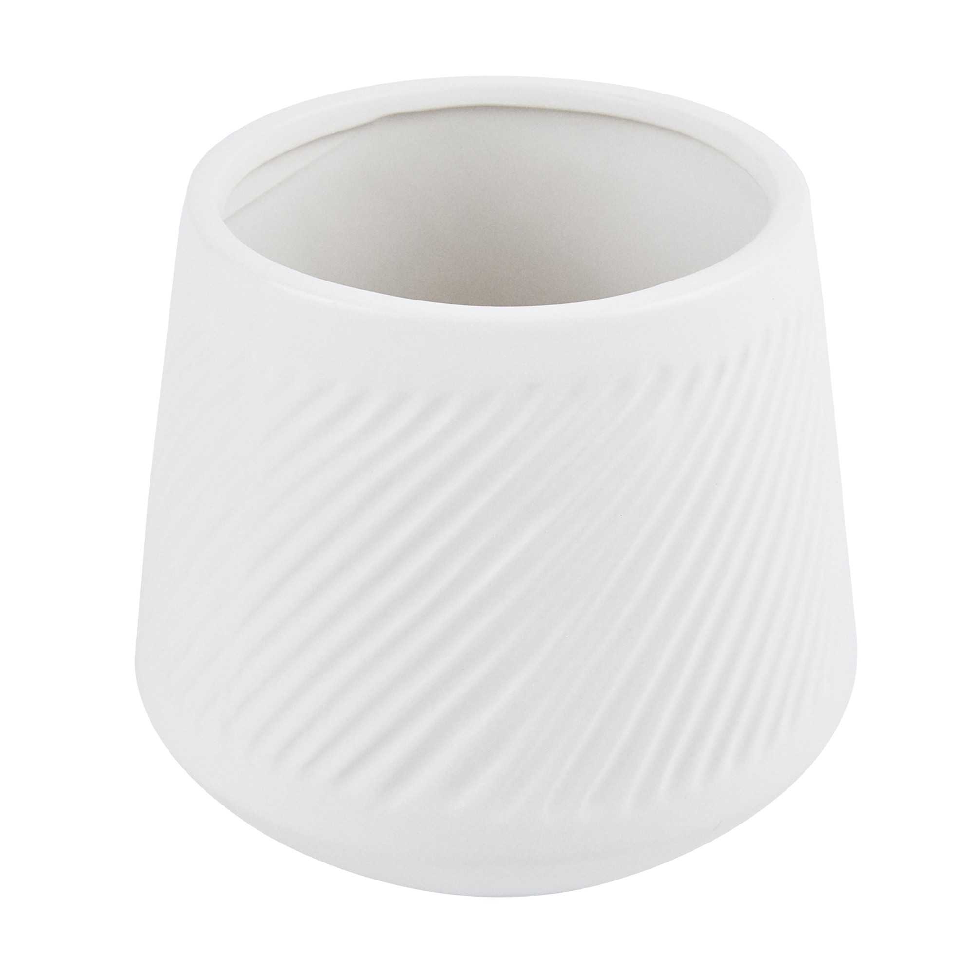 Table Art White Ceramic Tea Cup Vase - 6'' x 6'' x 5 1/2'' - 8 count box