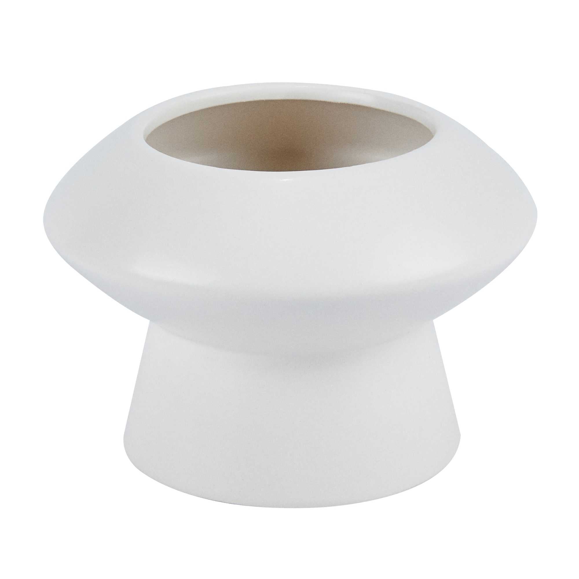 Table Art White Ceramic Mushroom Vase - 5 3/4'' x 5 3/4'' x 4'' - 12 count box