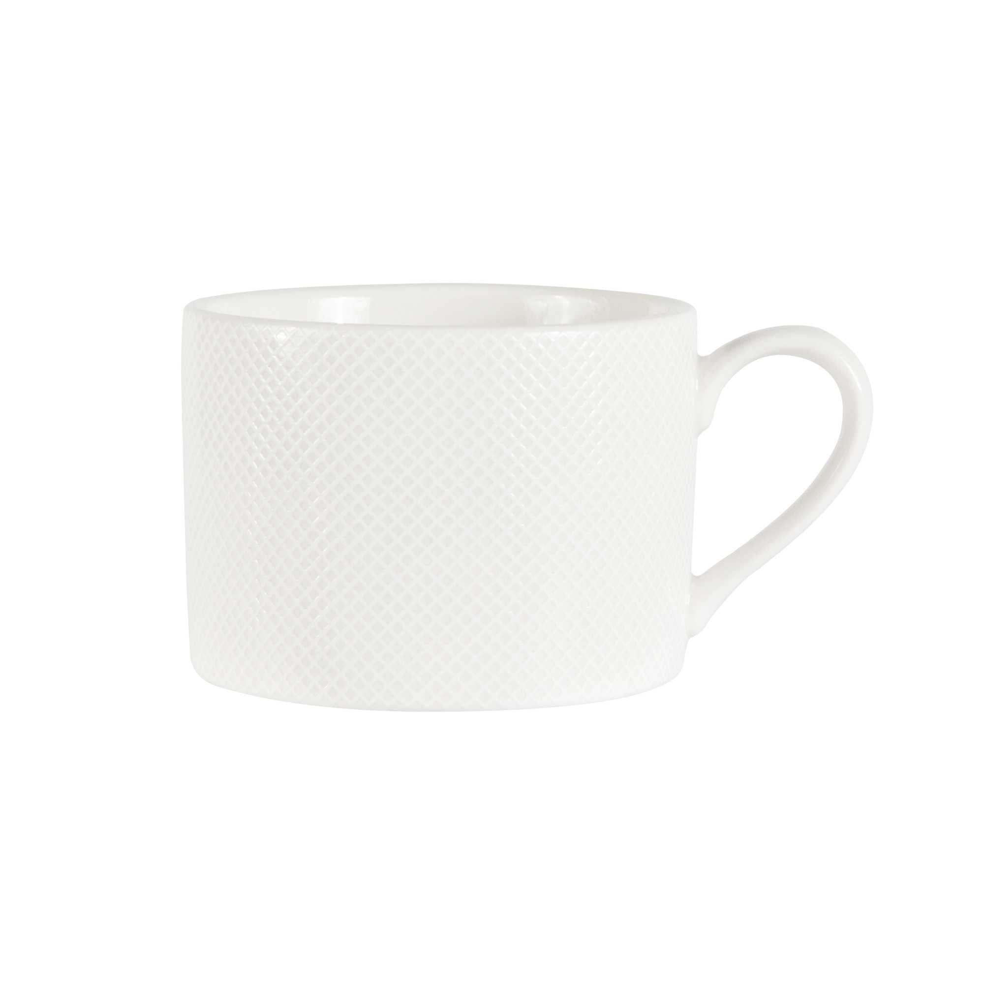German Standard 8 oz Beige Mesh Embossed Porcelain Coffee Cup - 4 1/2" x 3 1/4" x 2 1/4" - 72 count box