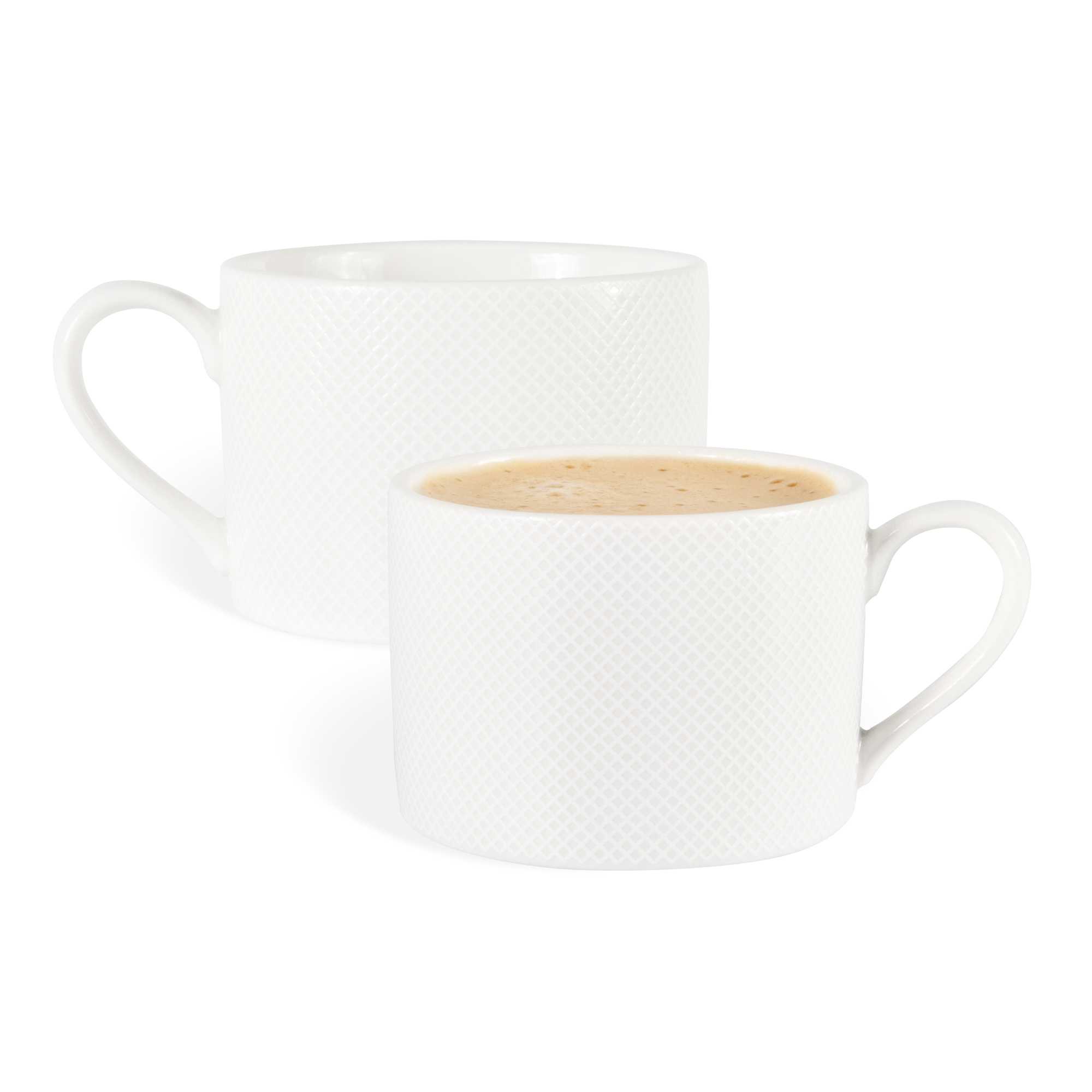 German Standard 8 oz Beige Mesh Embossed Porcelain Coffee Cup - 4 1/2" x 3 1/4" x 2 1/4" - 72 count box