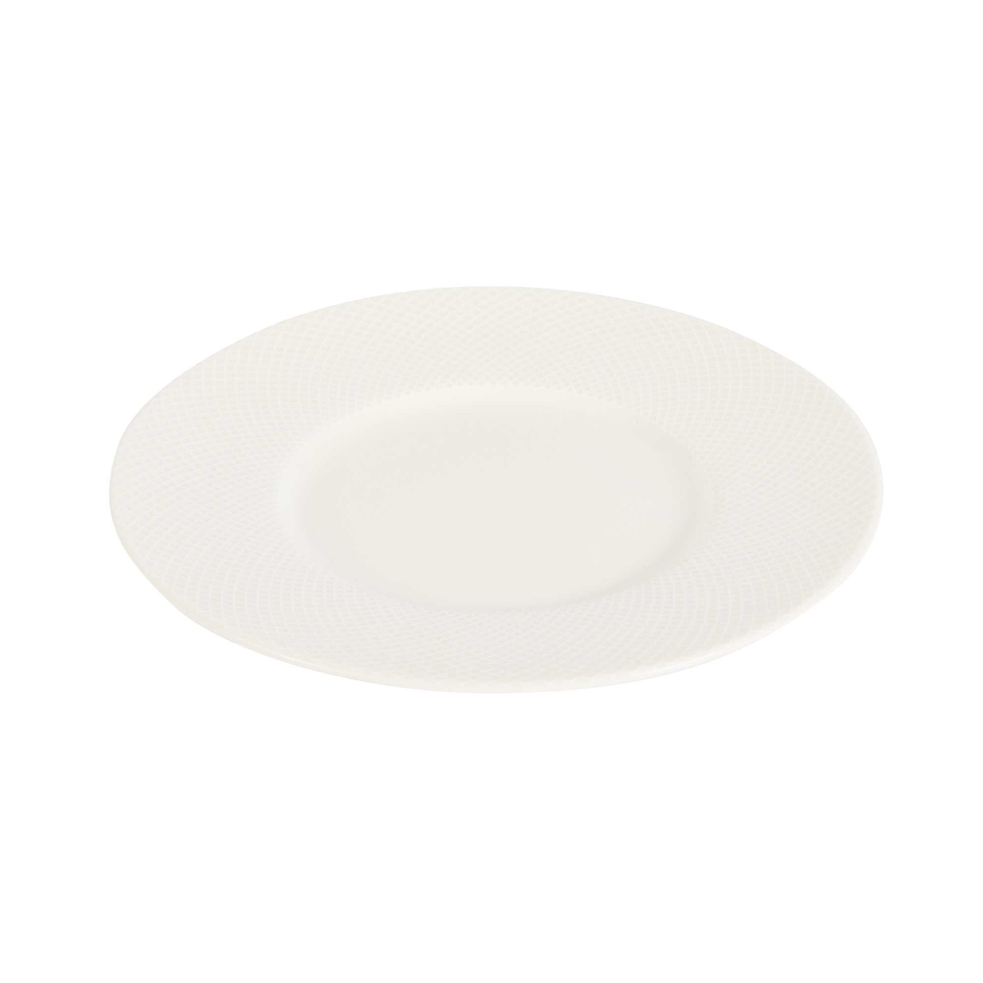 German Standard Round Beige Mesh Embossed Porcelain Saucer - 6 1/4" x 6 1/4" - 4 count box