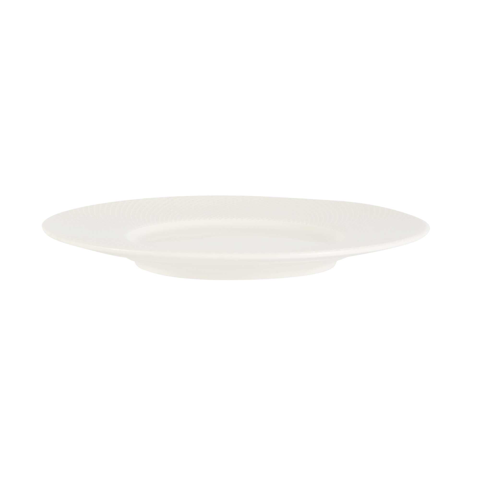 German Standard Round Beige Mesh Embossed Porcelain Saucer - 6 1/4" x 6 1/4" - 72 count box
