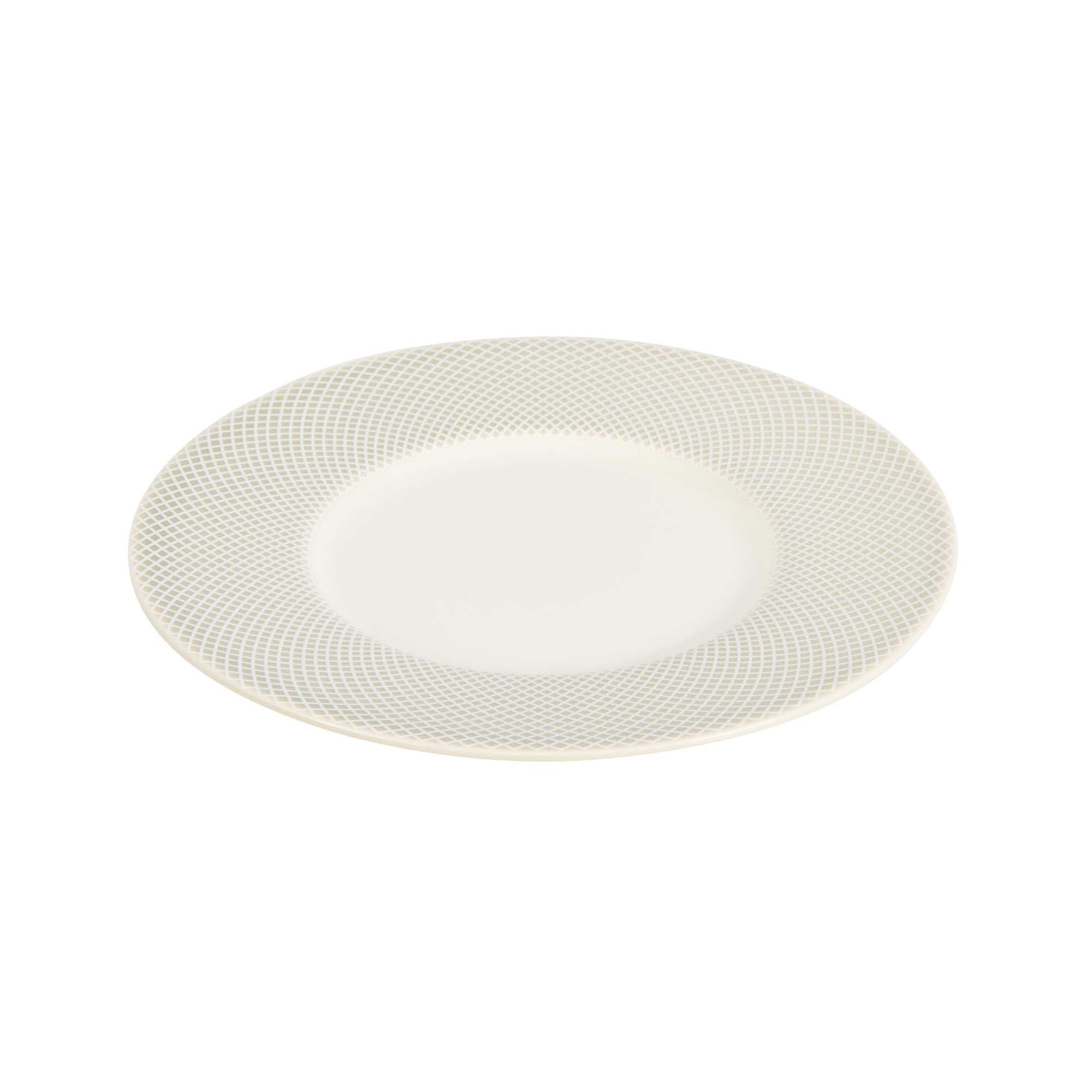 German Standard Round Gray Mesh Embossed Porcelain Saucer - 6 1/4" x 6 1/4" - 72 count box