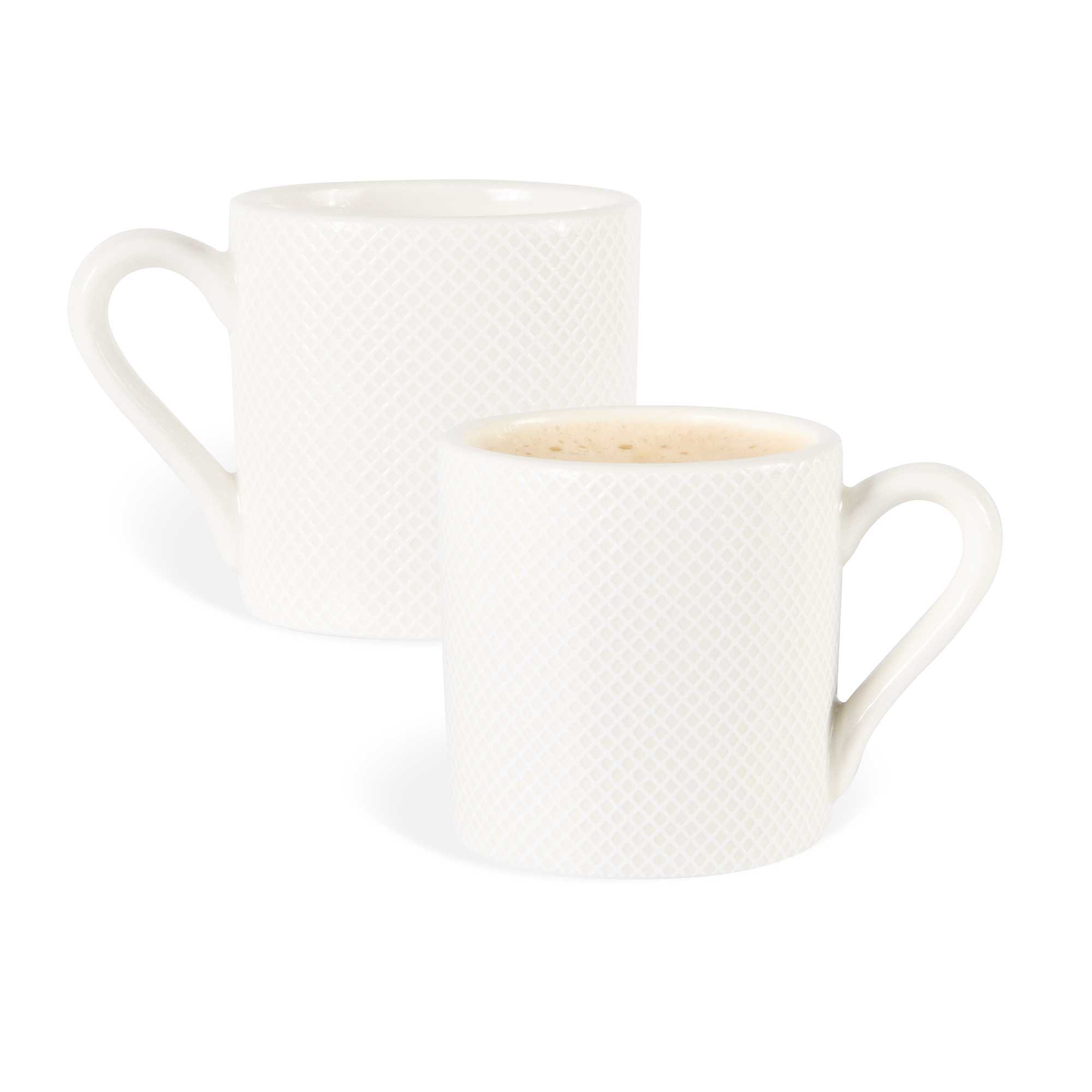 German Standard 3 oz Beige Mesh Embossed Porcelain Espresso Cup - 3 1/4" x 2 1/4" x 2 1/4" - 96 count box