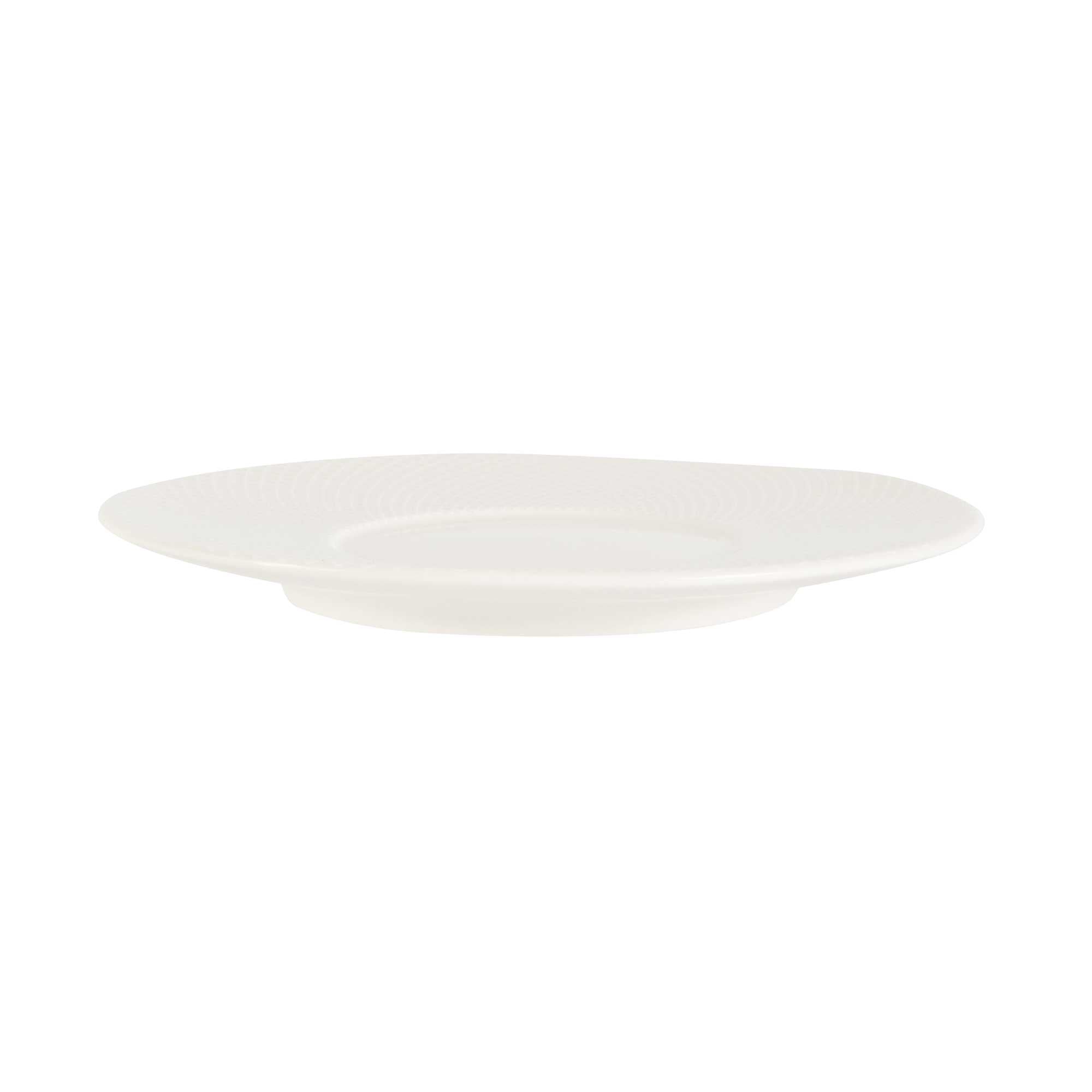 German Standard Round Beige Mesh Embossed Porcelain Saucer - 5" x 5" - 96 count box