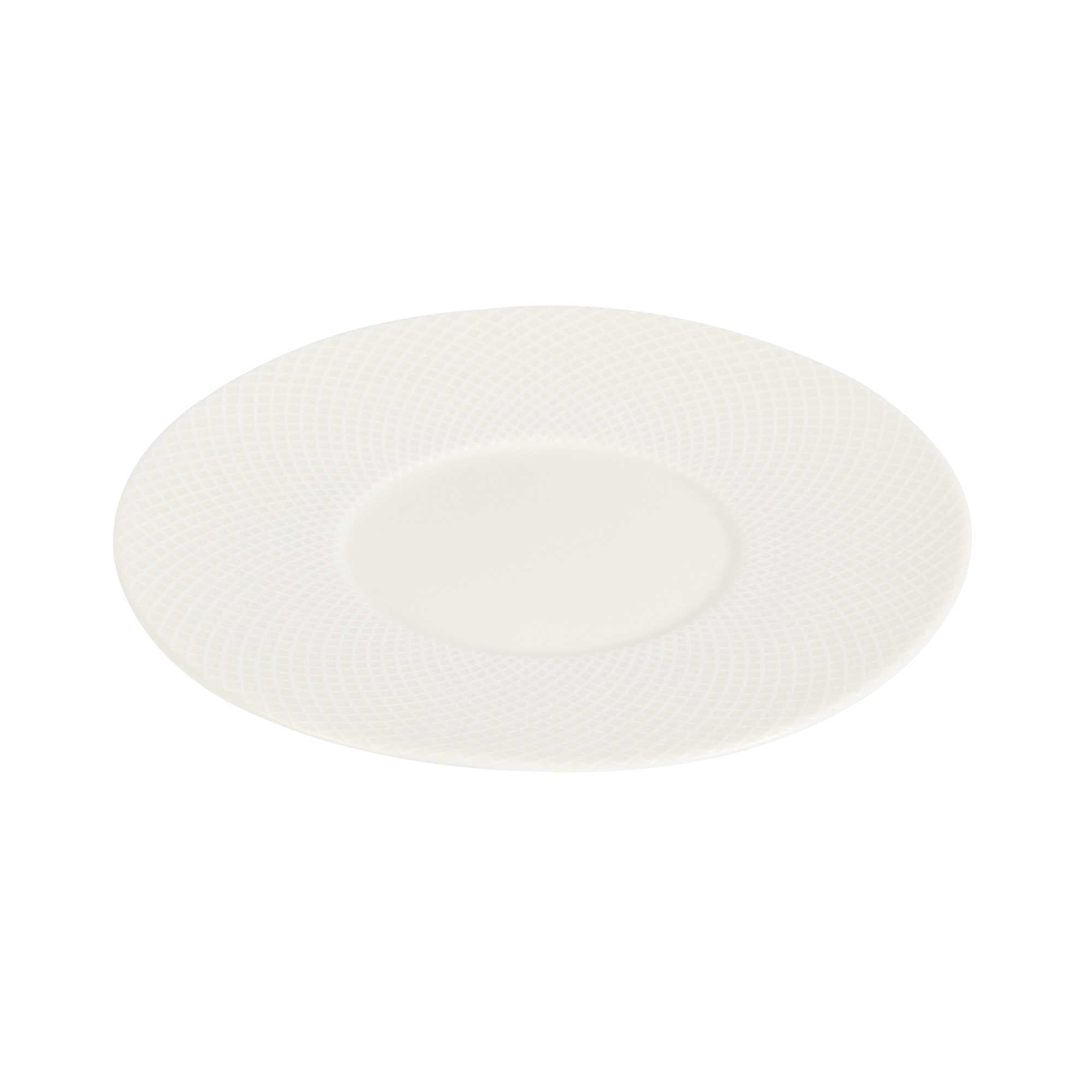 German Standard Round Beige Mesh Embossed Porcelain Saucer - 5" x 5" - 96 count box